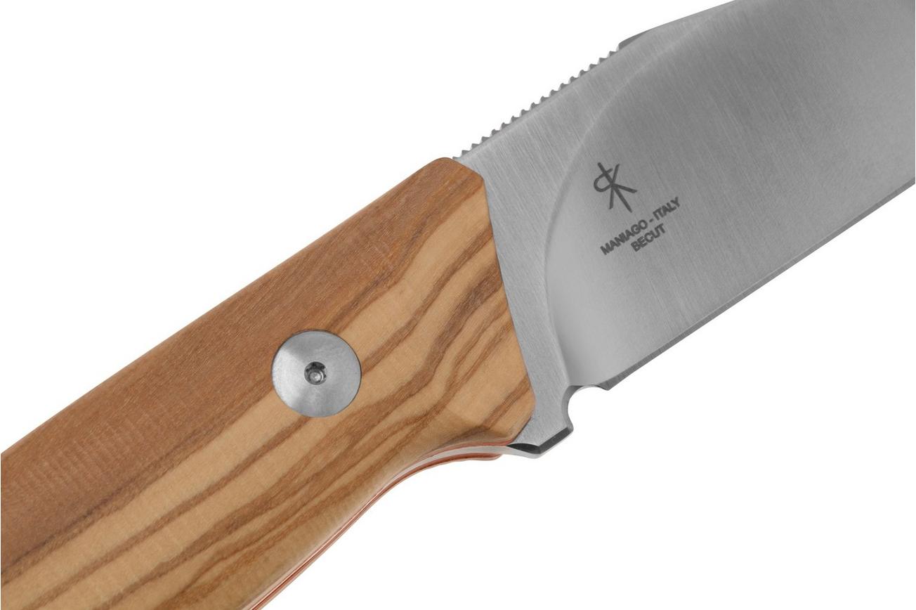Fox Knives Rifle Ejector FX-663 OL, Olive Wood vaststaand mes, Raven Knives design