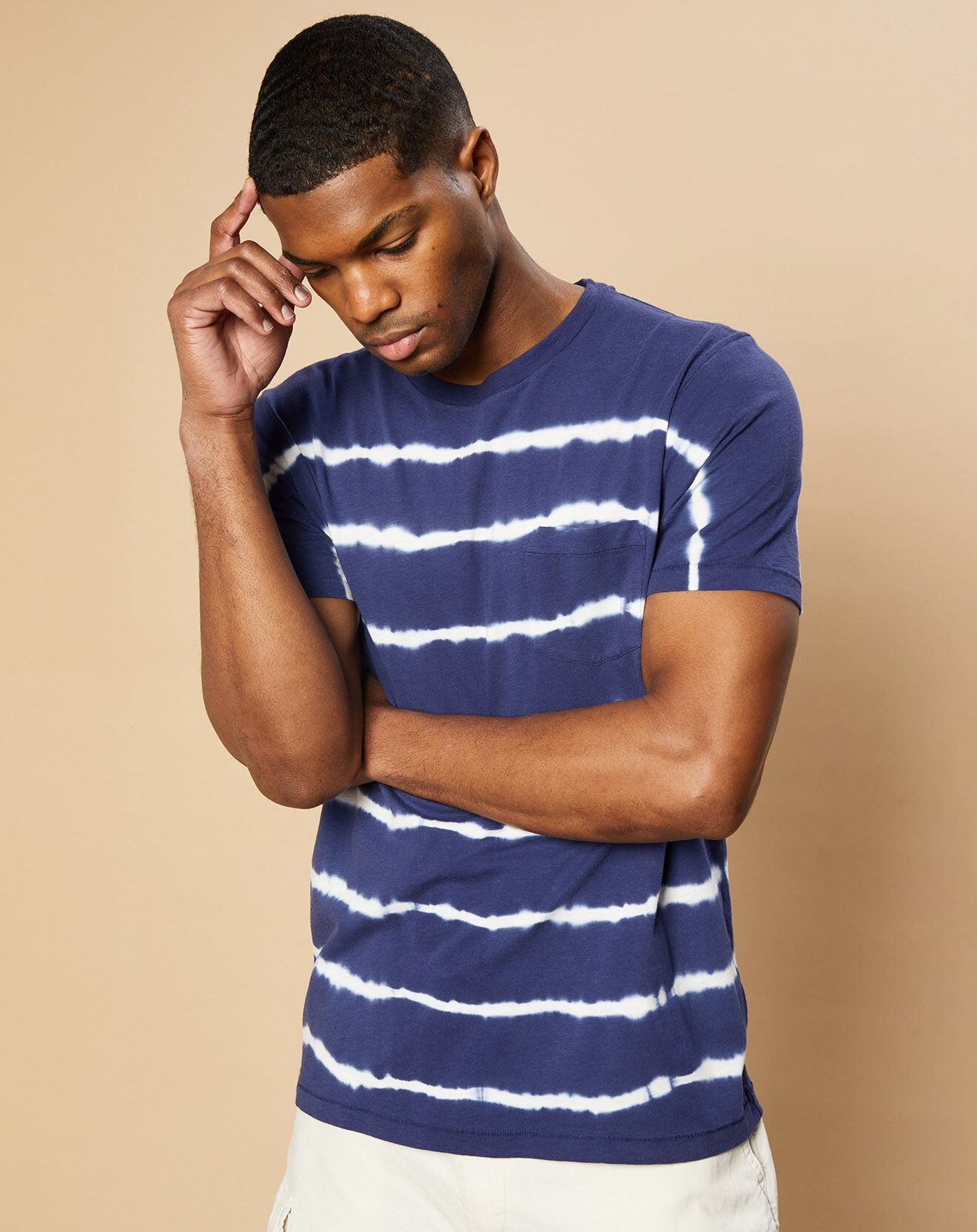 Hartford T-Shirt Pocket Crew worker bleu