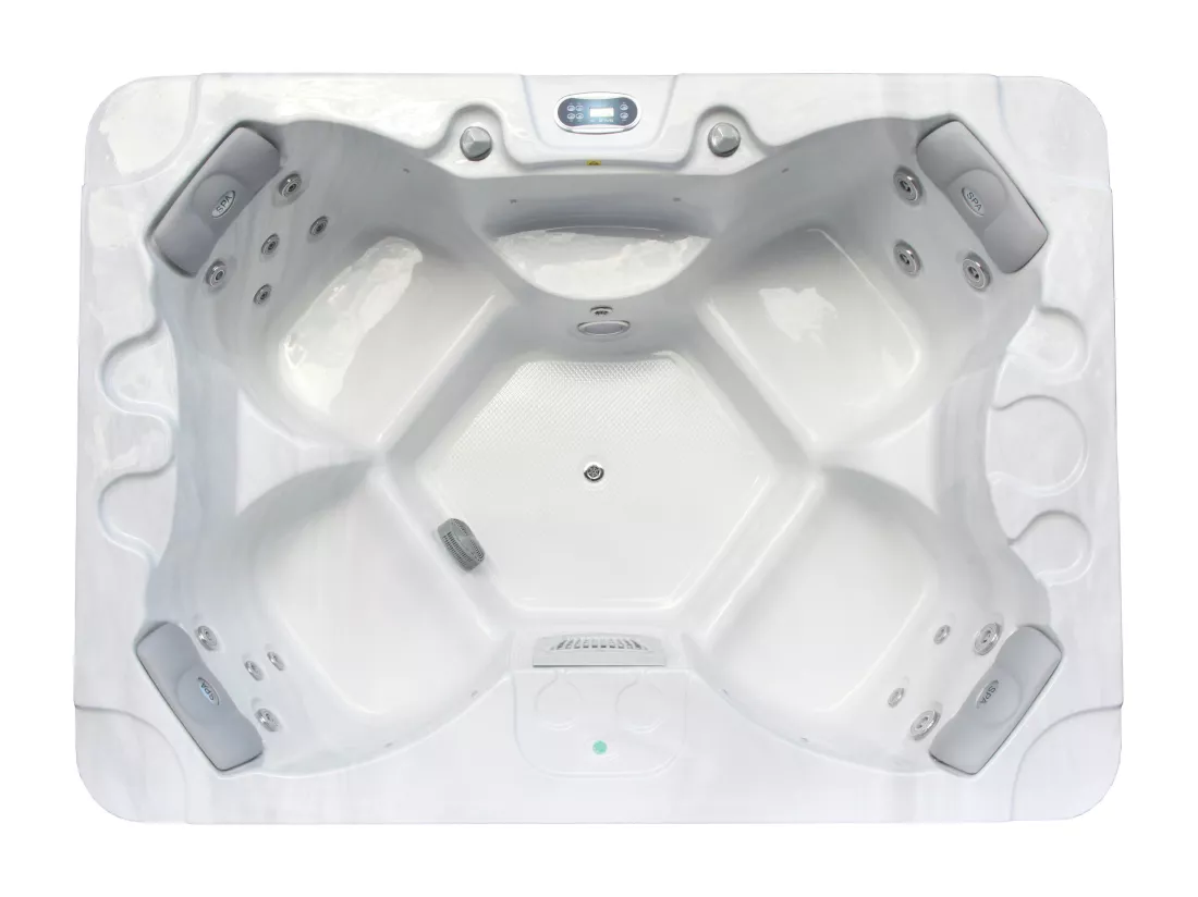 SPA 4 places blanc perlé avec bâche - 16 jets - L210 x P152 x H76 cm - Système BALBOA - LULA IV