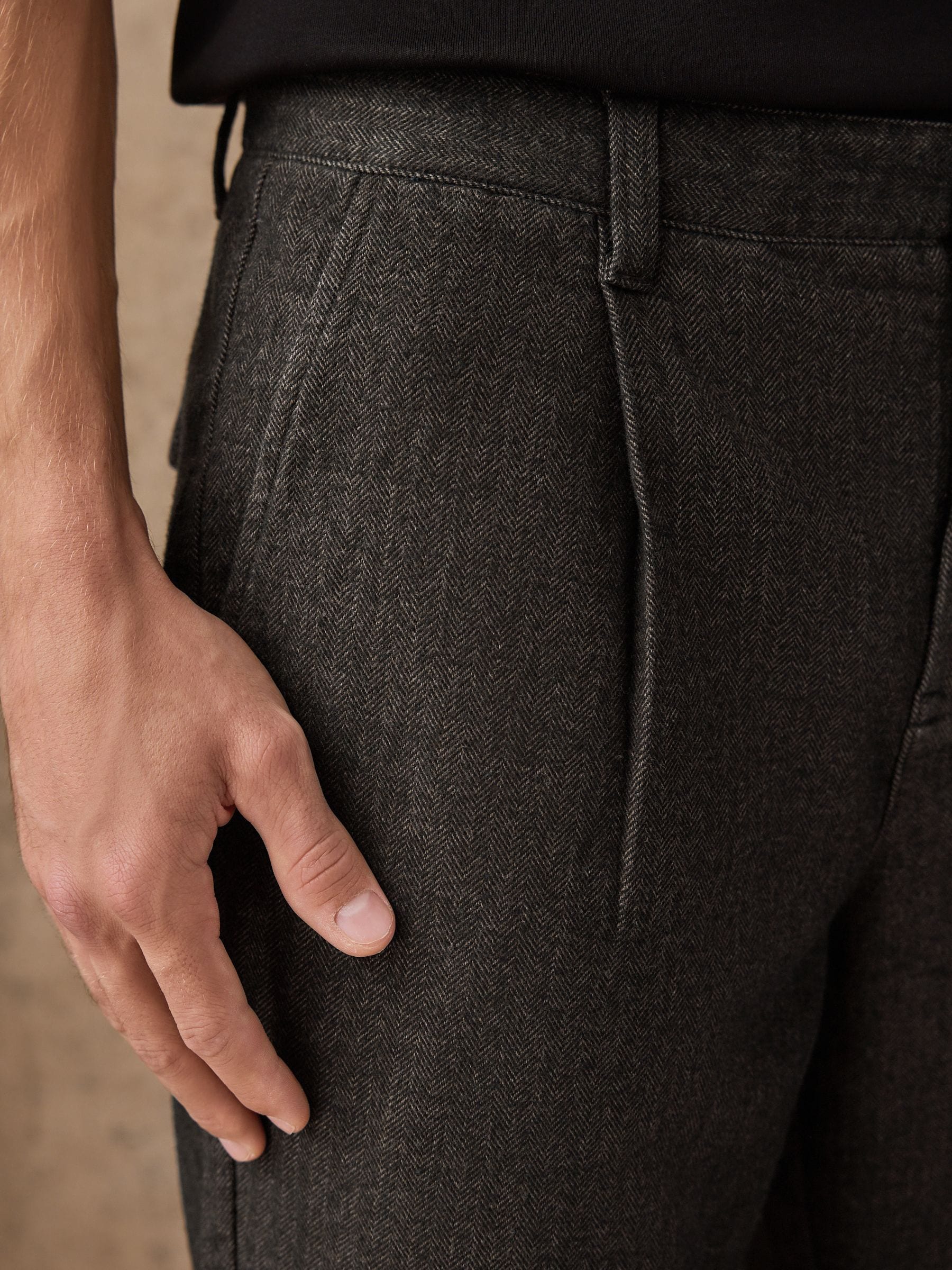 Bruin - Cotton Rich Herringbone Trousers