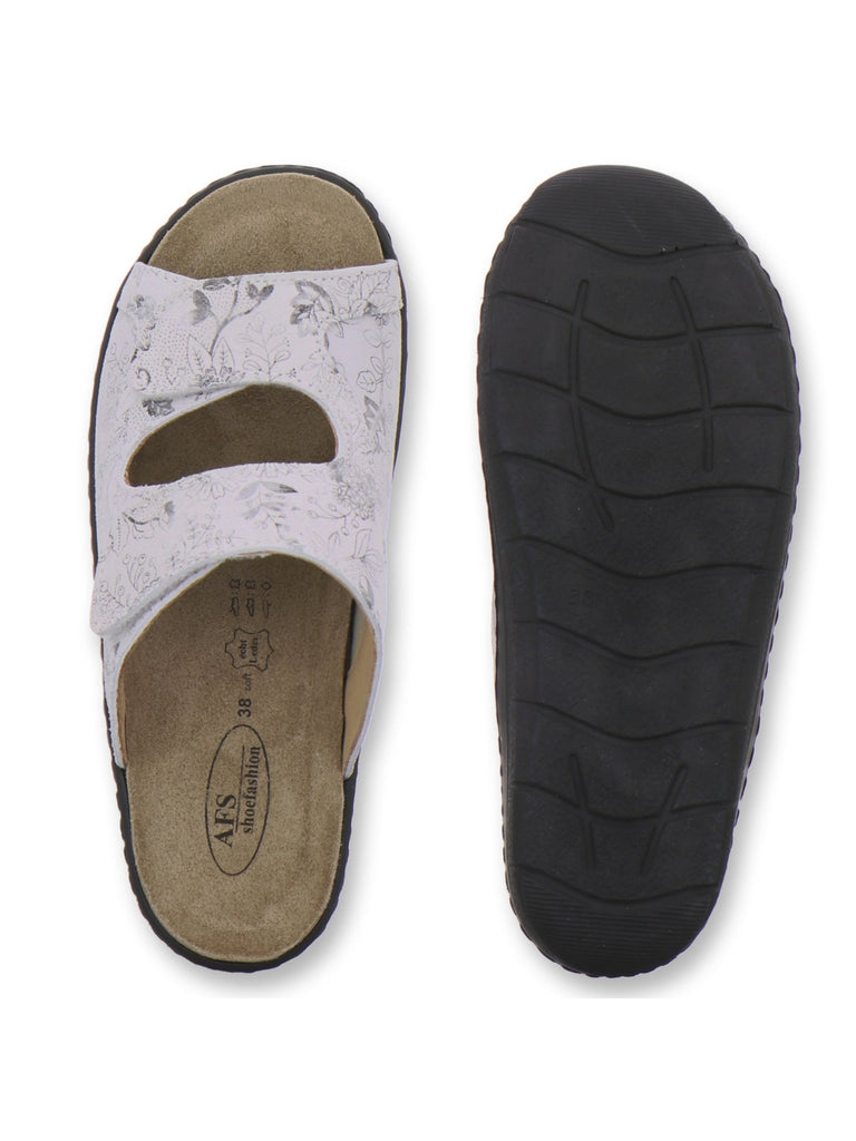 Hallux Pantoletten Damen Wechselfußbett weiß