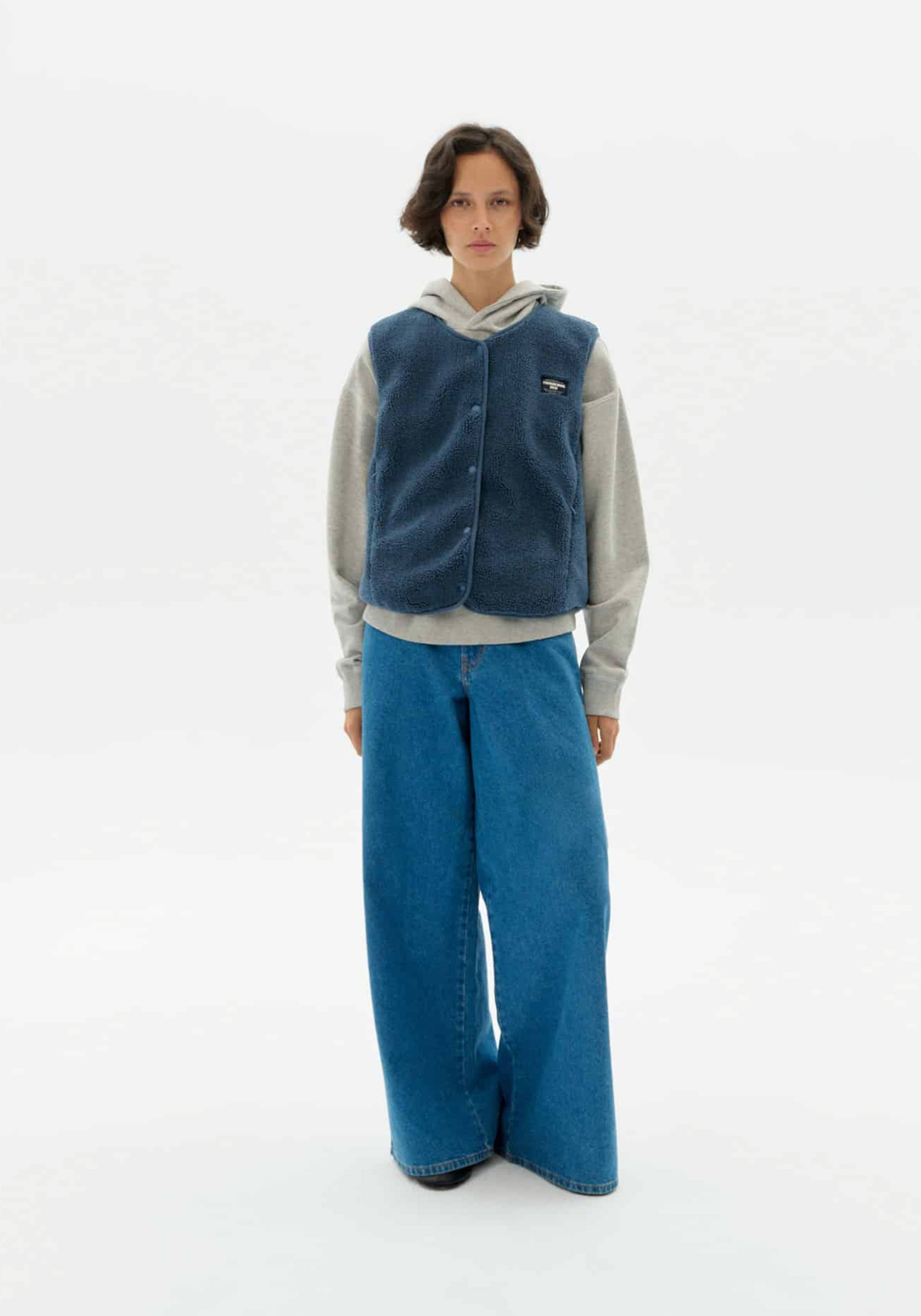 Thinking Mu Fleece-Weste Jay Fuzz Blue