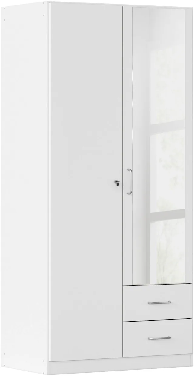 rauch Kleiderschrank »Schrank Garderobe Garderobenschrank Putzschrank Wäscheschrank BERGHEIM« Breiten 91/136/181 cm, Höhe 197 cm,  2 Aussenschubladen, Tür/en abschliessbar je 2 Schlüssel MADE IN GERMANY