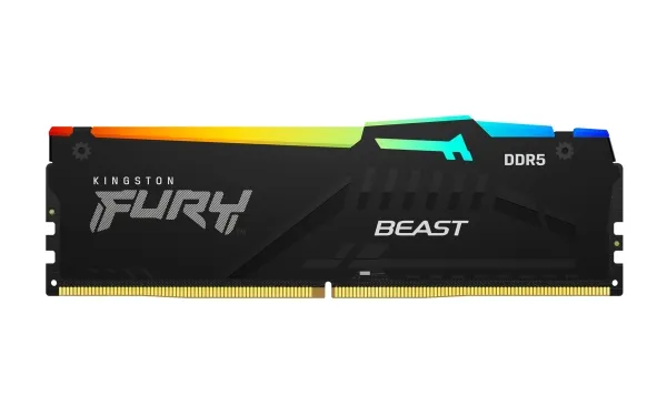 Kingston FURY Beast RGB - DDR5 - sæt - 32 GB: 2 x 16 GB - DIMM 288-PIN - 6000 MHz / PC5-48000 - CL30 - 1.4 V - ikke bufferet - on-die ECC - sort