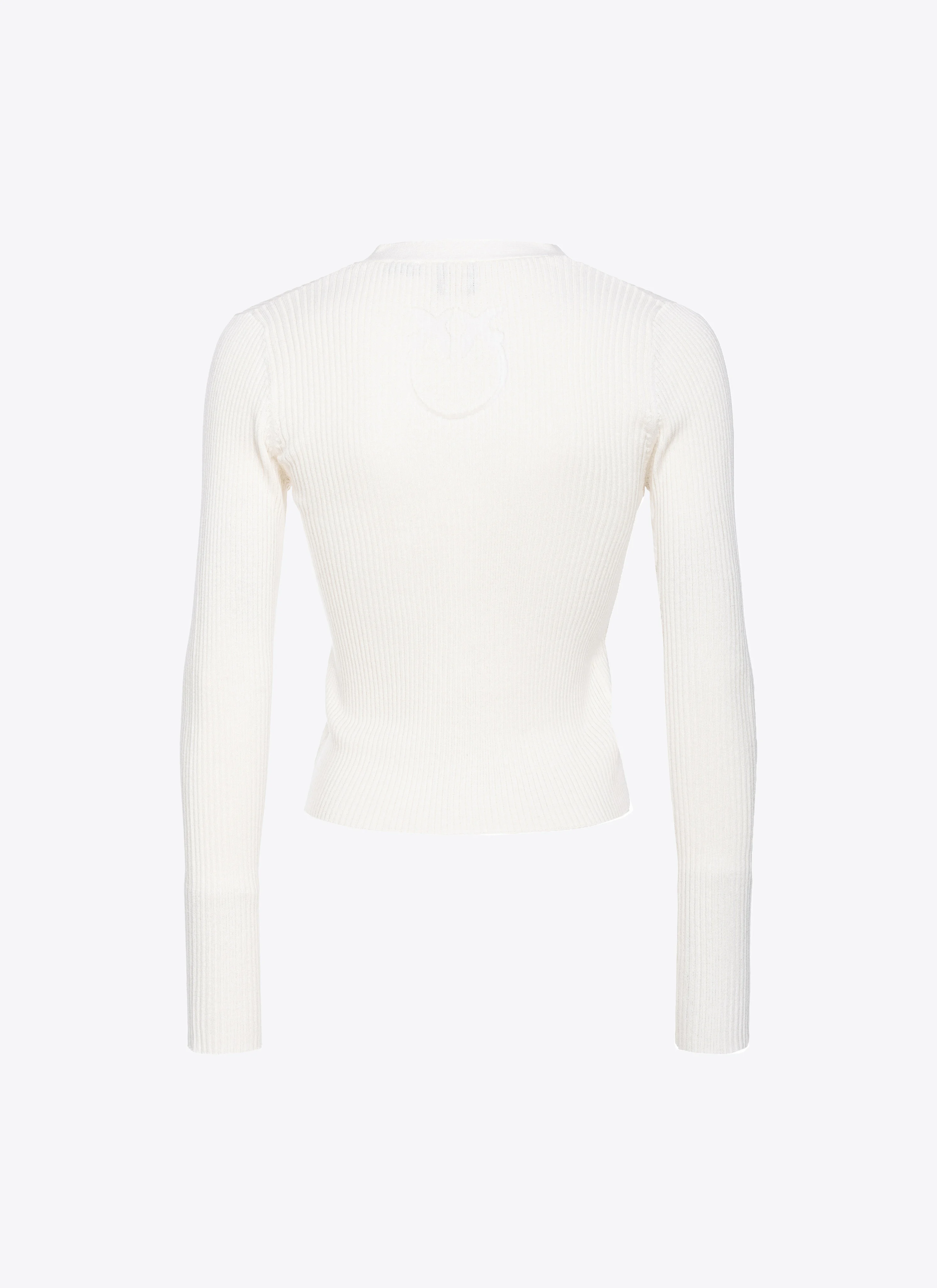 Cardigan côtelé avec logo love birds transparent | Blanc
