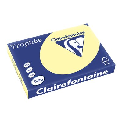 Clairefontaine Trophée - Papier couleur - A3 (297 x 420 mm) - 160 g/m² - Ramette de 250 feuilles - canari
