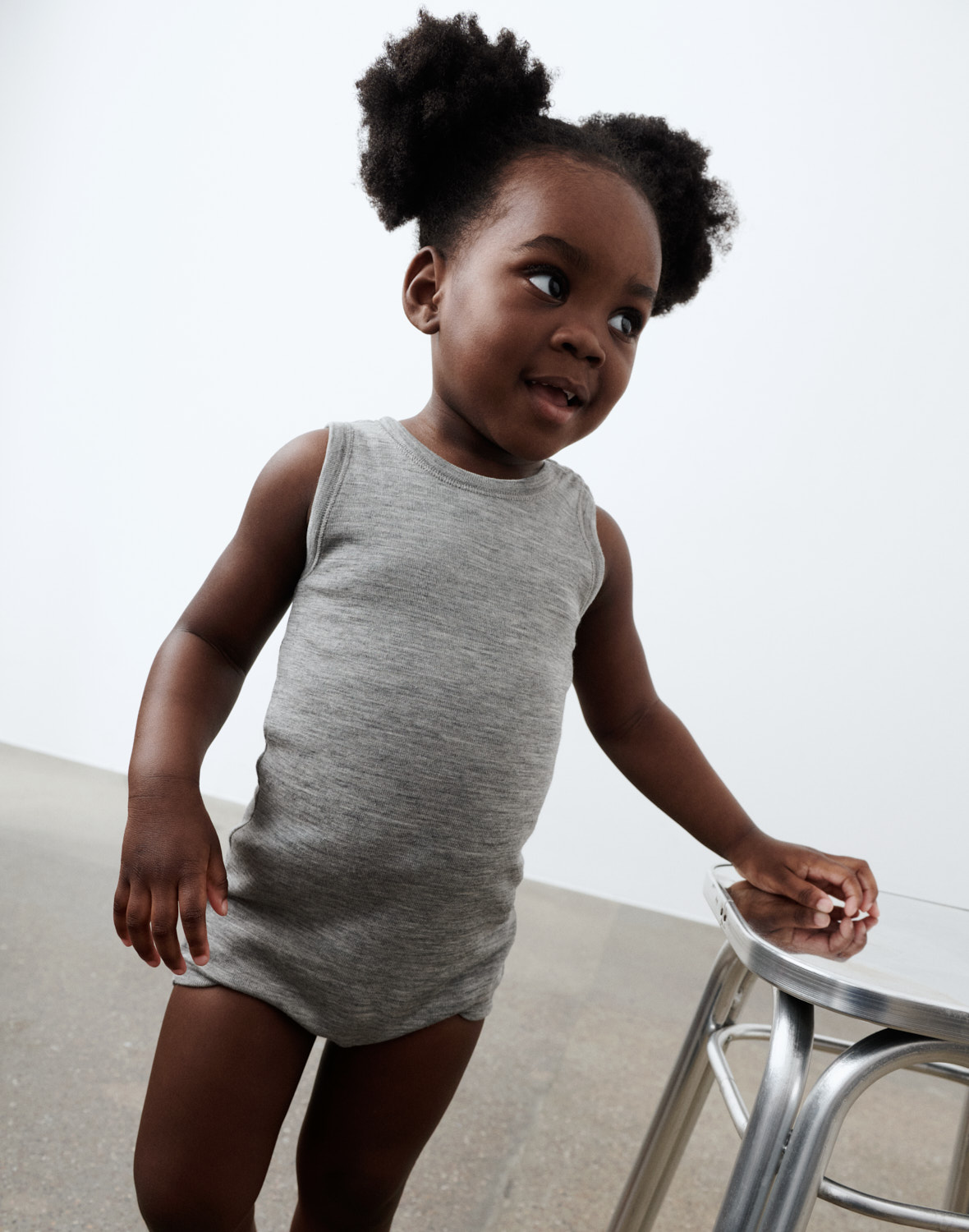 Romper zonder mouw van merinowol/zijde voor baby's