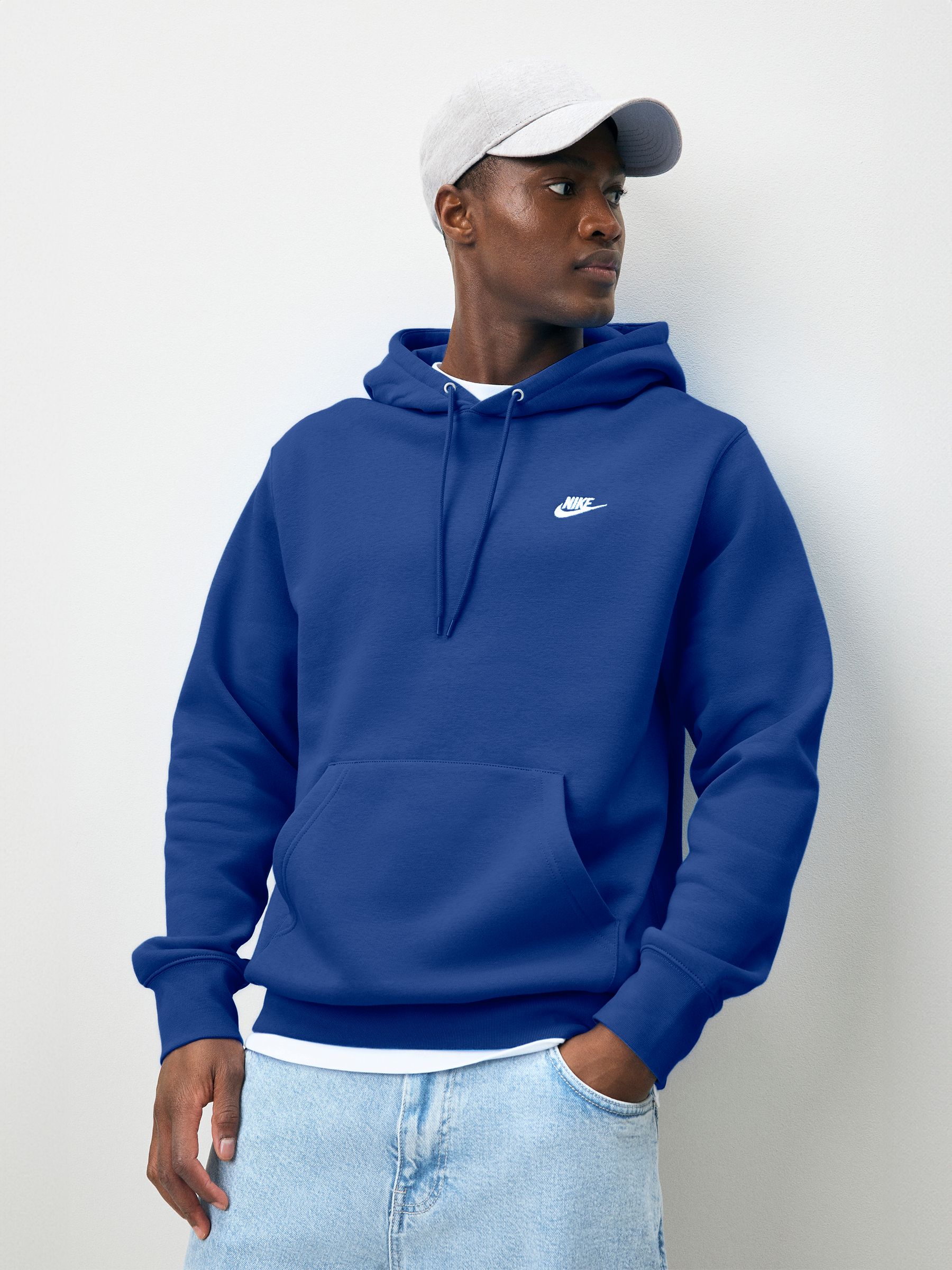 Koningsblauw - Nike Club pullover-hoody
