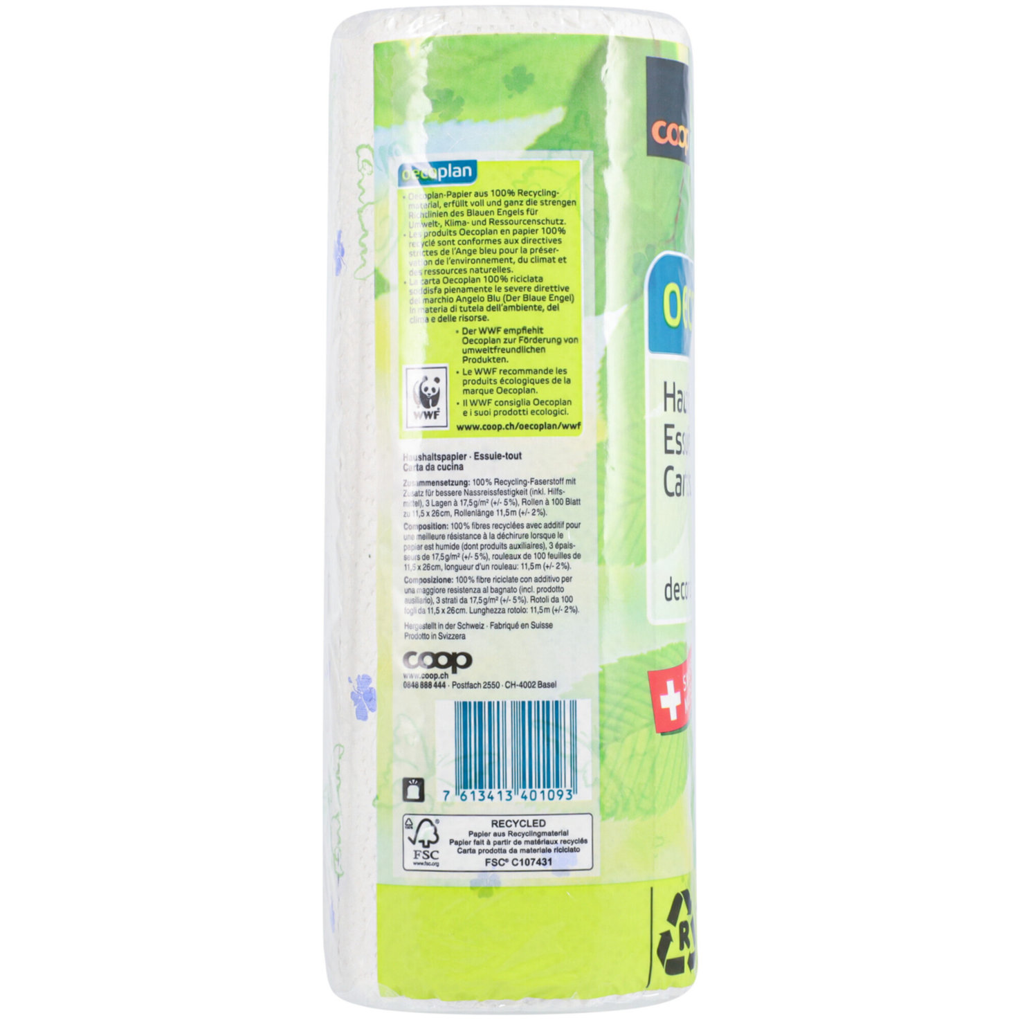 Oecoplan Haushaltpapier decor & short, 2 Rollen 3-lagig