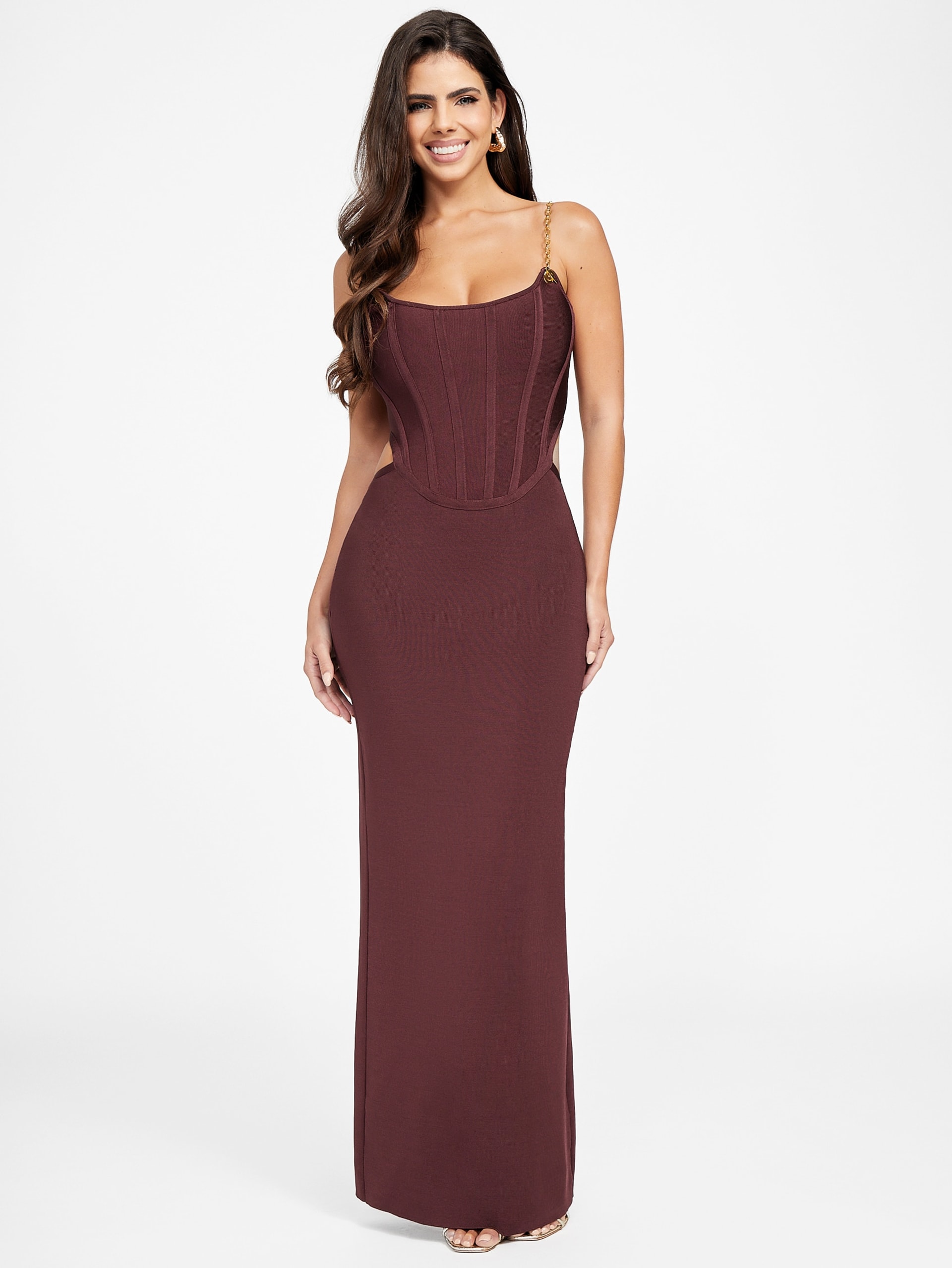 Vestido longo Aisha com espartilho
