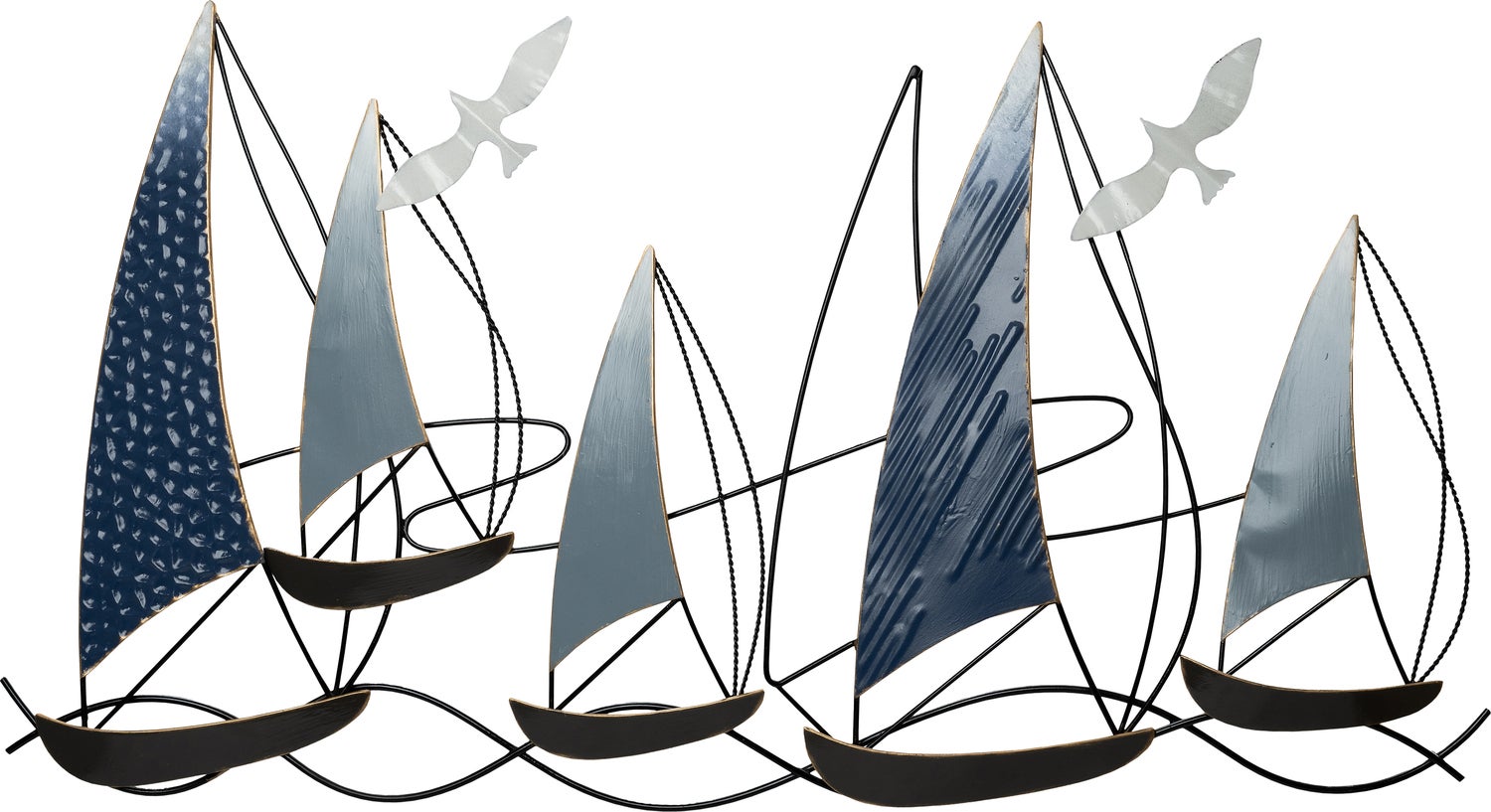 Intratuin tuin wanddecoratie Navis boten blauw 89,5 x 90,5 x 4 cm