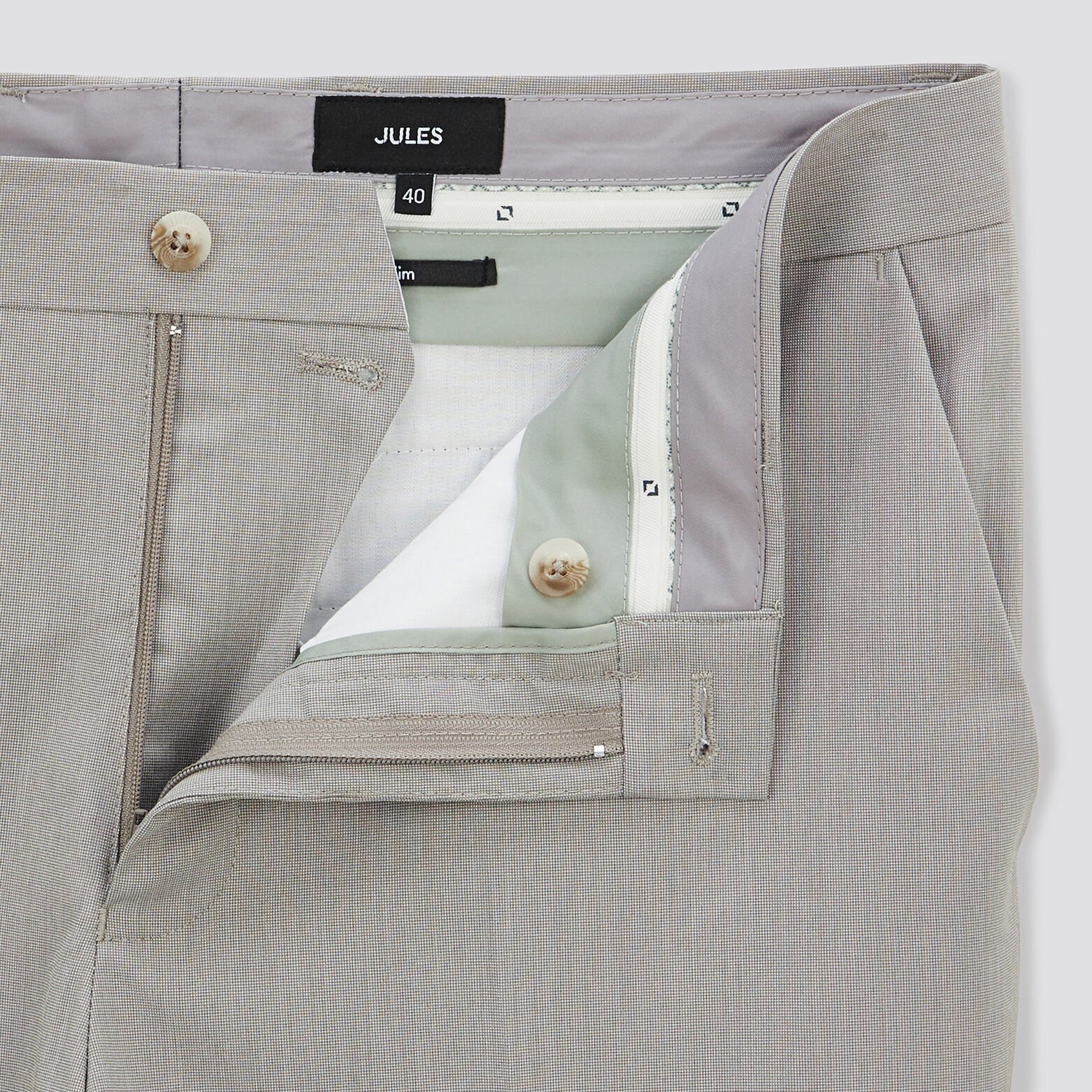 Pantalon de costume slim biton Beige