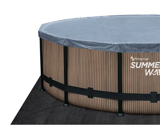 Summer Waves Elite-Frame-Pool, Teakoptik, ca. Ø 549 x 132 cm