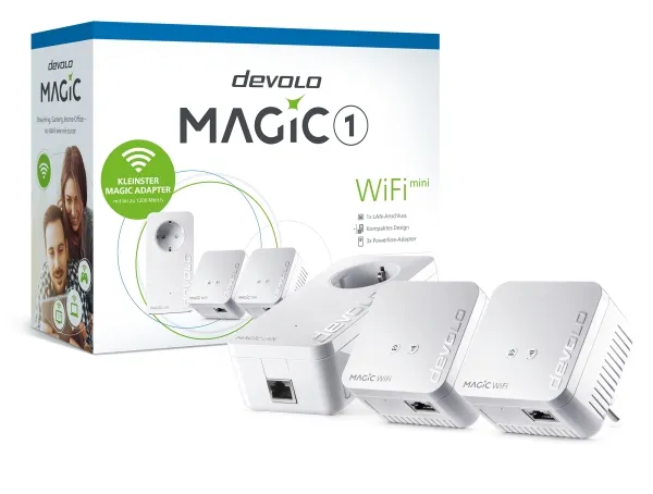 devolo Magic 1 WiFi mini - Multiroom Kit - bro - - HomeGrid - Wi-Fi - 2,4 GHz - kan sluttes til vægstik (pakke med 2)