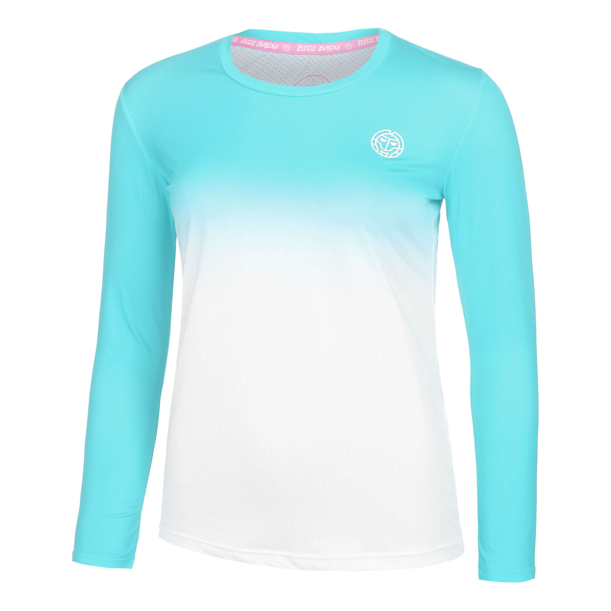 BIDI BADU Crew Gradiant Haut Manches Longues Femmes - Turquoise , Blanc