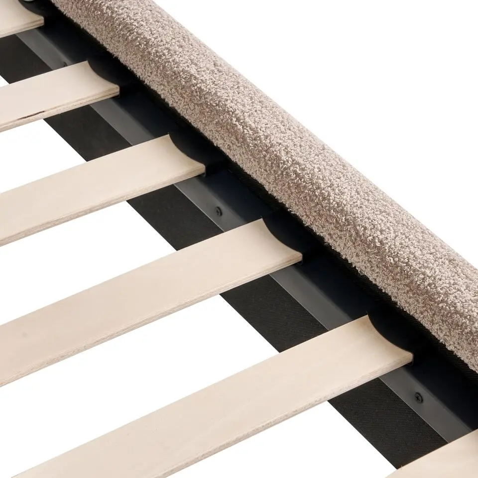 LUNAN - Tweepersoonsbed - Beige - 120 x 200 cm - Bouclé