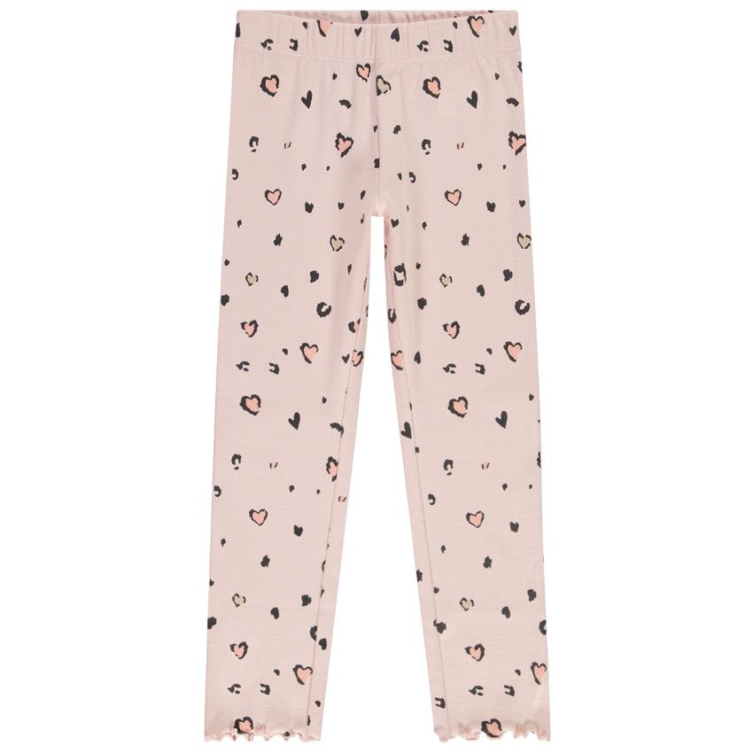 Pyjama 2 pièces en jersey imprimé tacheté pour fille - Blanc