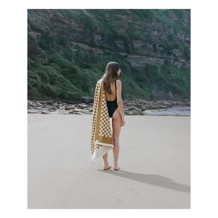 Baina Serviette de plage Roman | Blanc/Écru