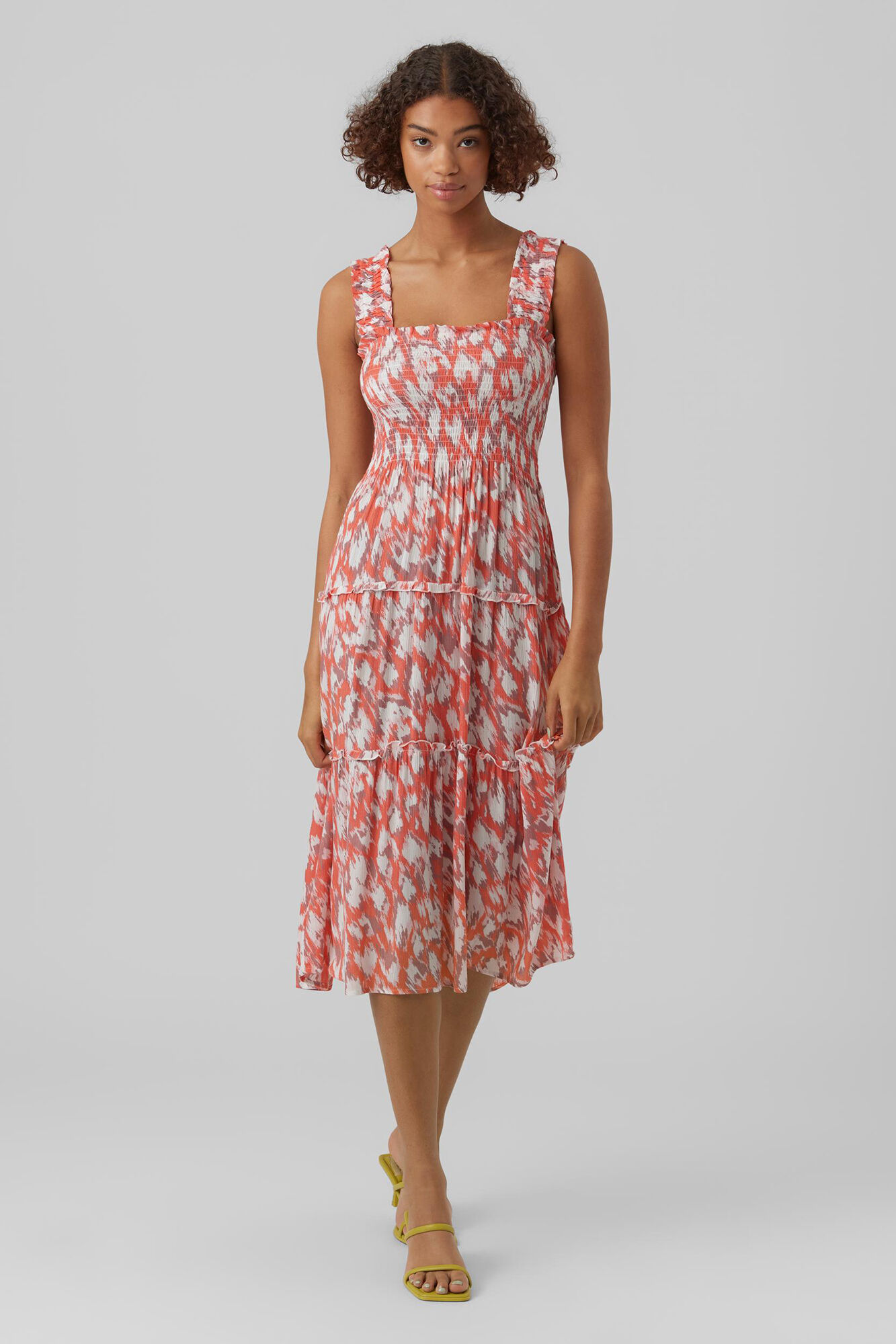 Vestido elástico e fresco - Vermelho