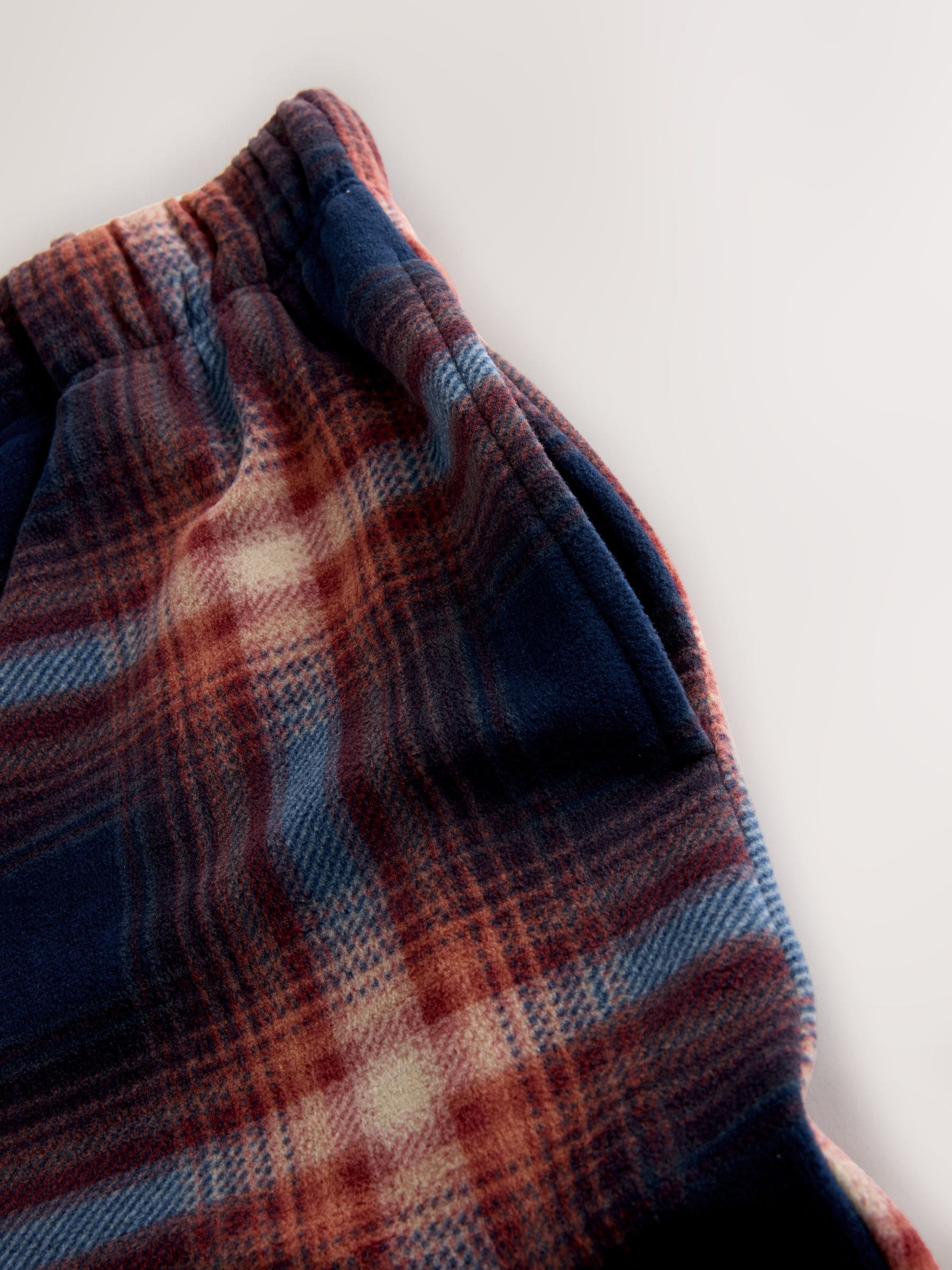 Paarsblauw - Thermische fleece pyjama's met ruit