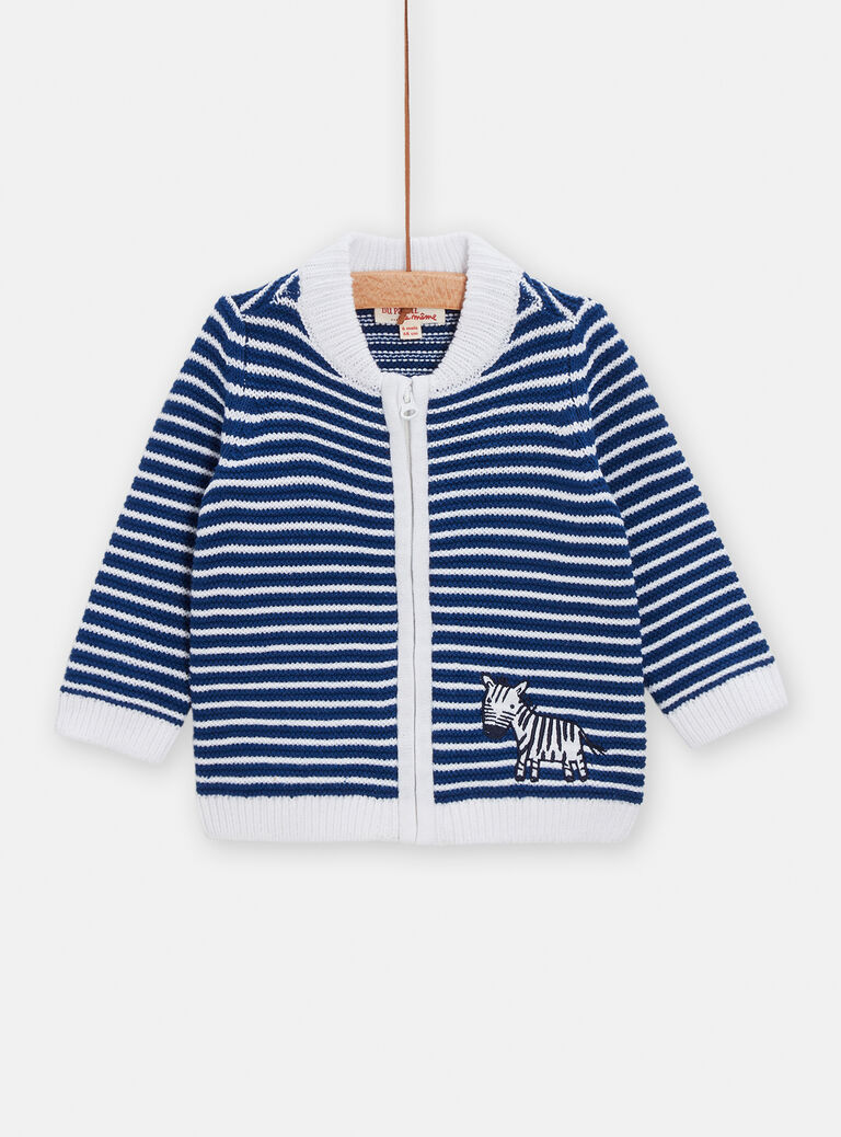 Gilet à rayures marine pour bébé garçon