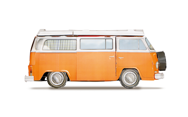 Franzis VW Bulli T2 Papier-Wohnmobil im Maßstab 1:18 inkl. Begleitbuch