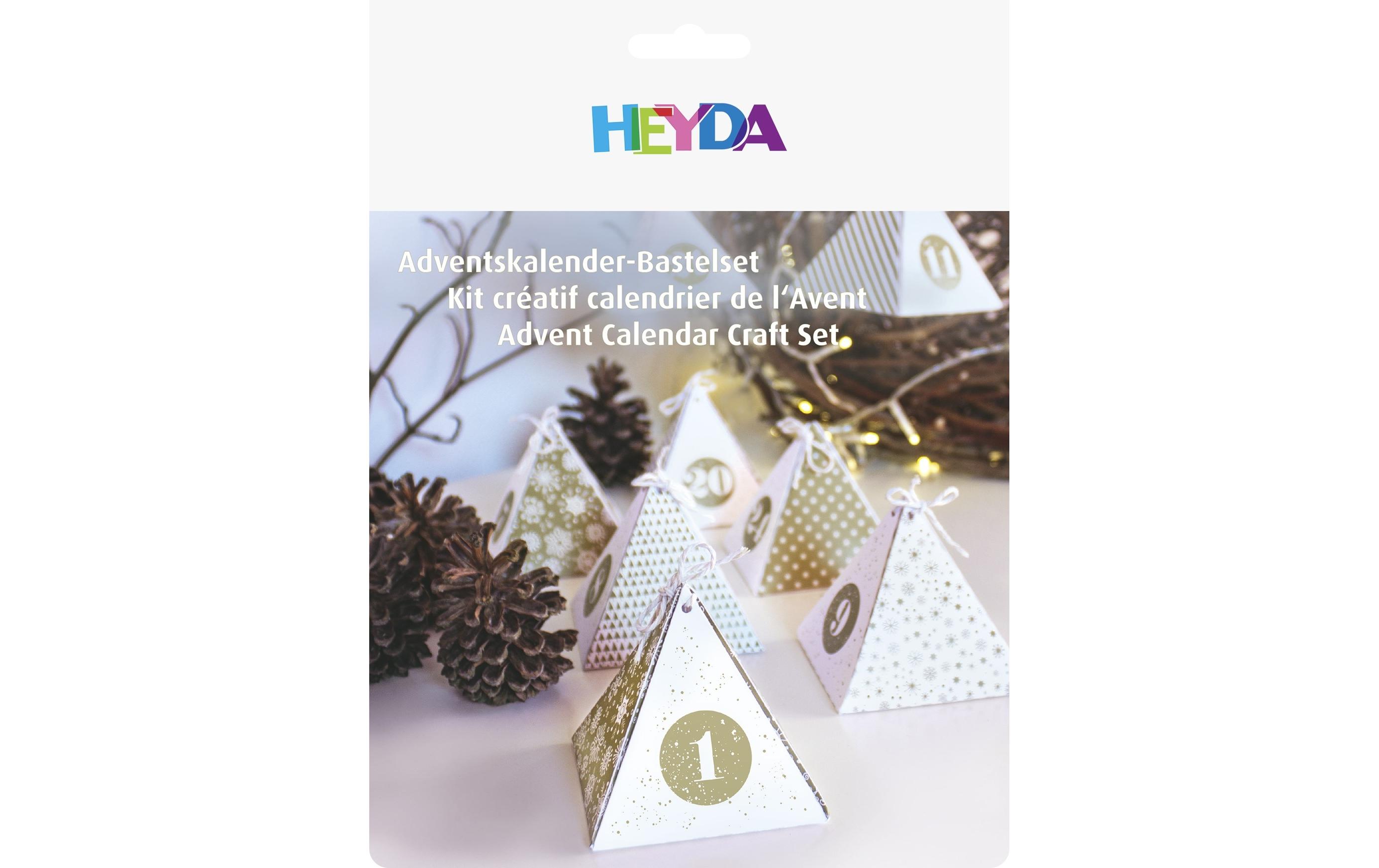 Adventskalender Bastel Set 8 x 8 x 9 cm, Gold/WeissBastelset für Adventskalender