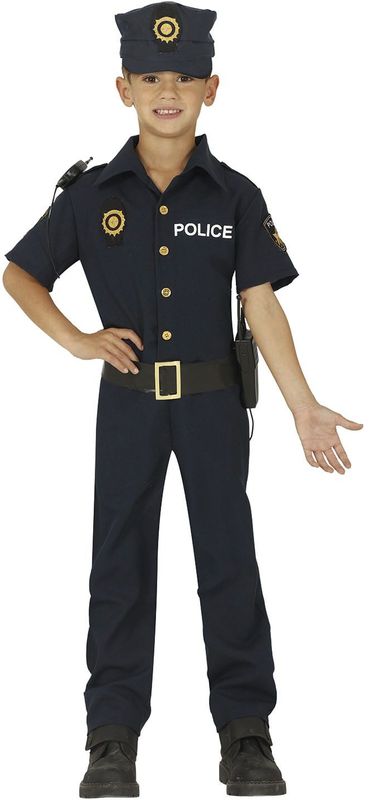 Fiestas Guirca Verkleedpak Politie Polyester Zwart Mt 146/1452