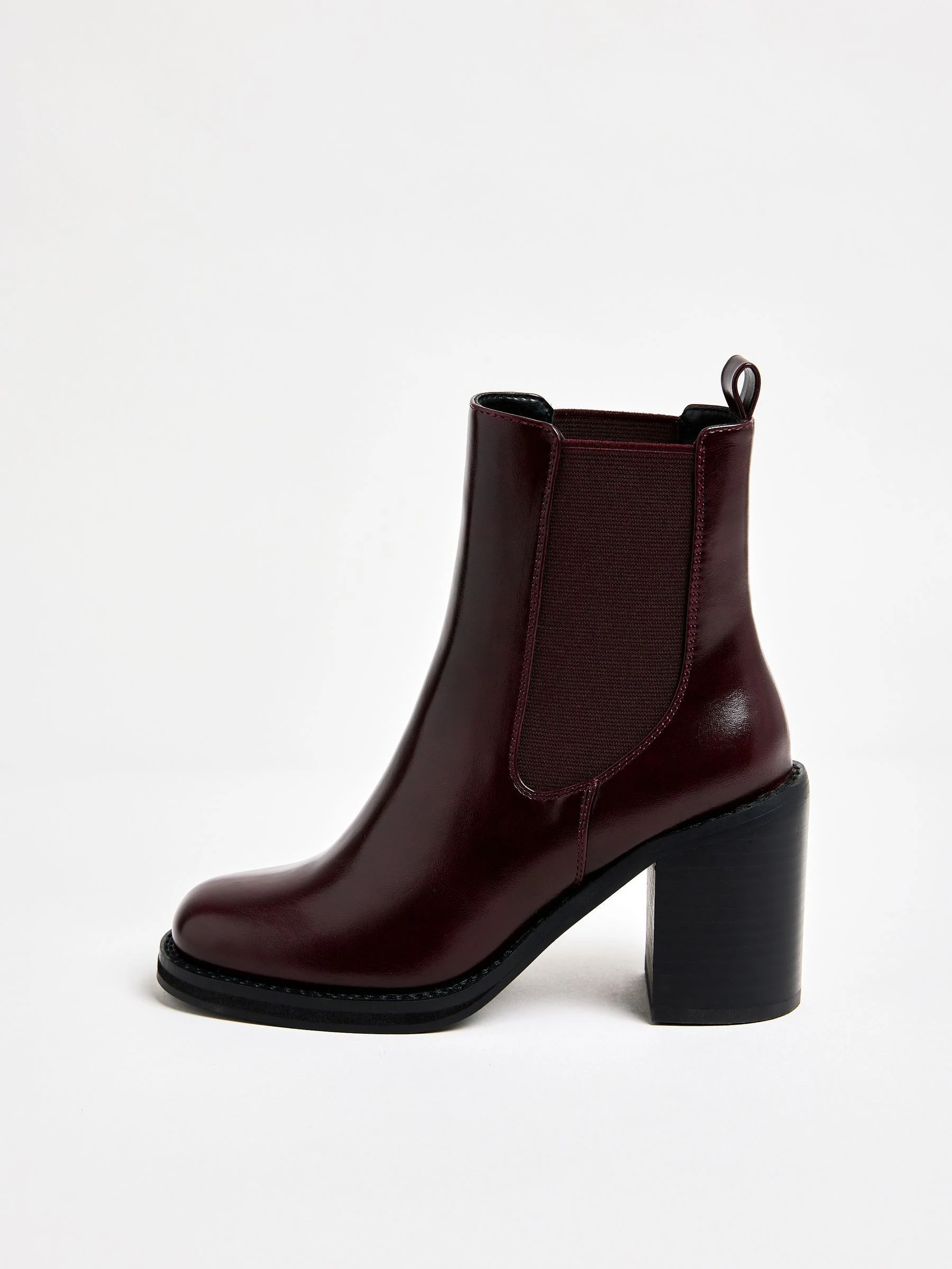 Bordeauxrood - Lipsy Faux Leather Block Heel Chelsea Boots