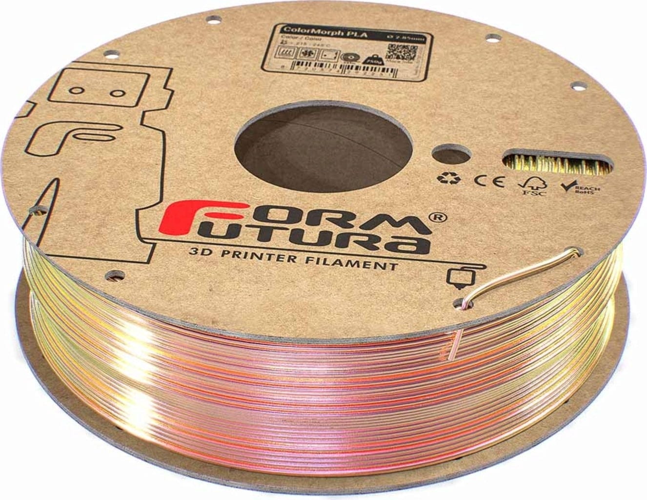 FormFutura  High Gloss PLA ColorMorph Yellow & Pink, 1,75 mm / 750 g    PLA-Filament mit Farbverschiebungsästhetik