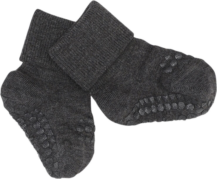 GoBabyGo Skridsikre Strømper Bambus Dark grey melang