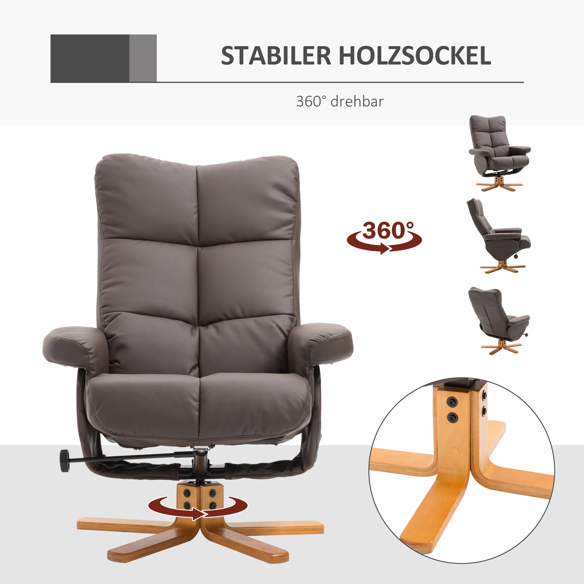 HOMCOM Fernsehsessel mit Hocker