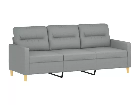 Ensemble de canapés 3 pcs avec coussins Gris clair Tissu