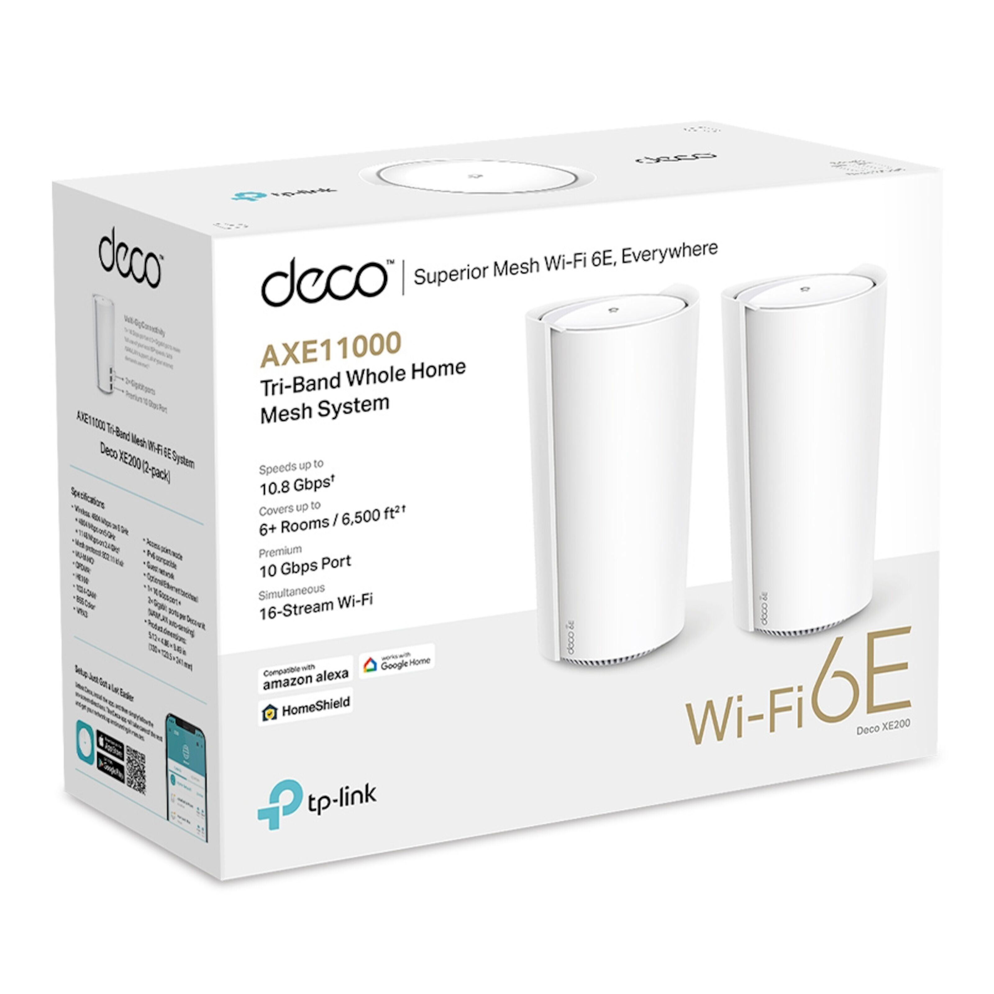 TP-link Deco XE200 Mesh-system med Wifi 6E AXE11000 2-pk.