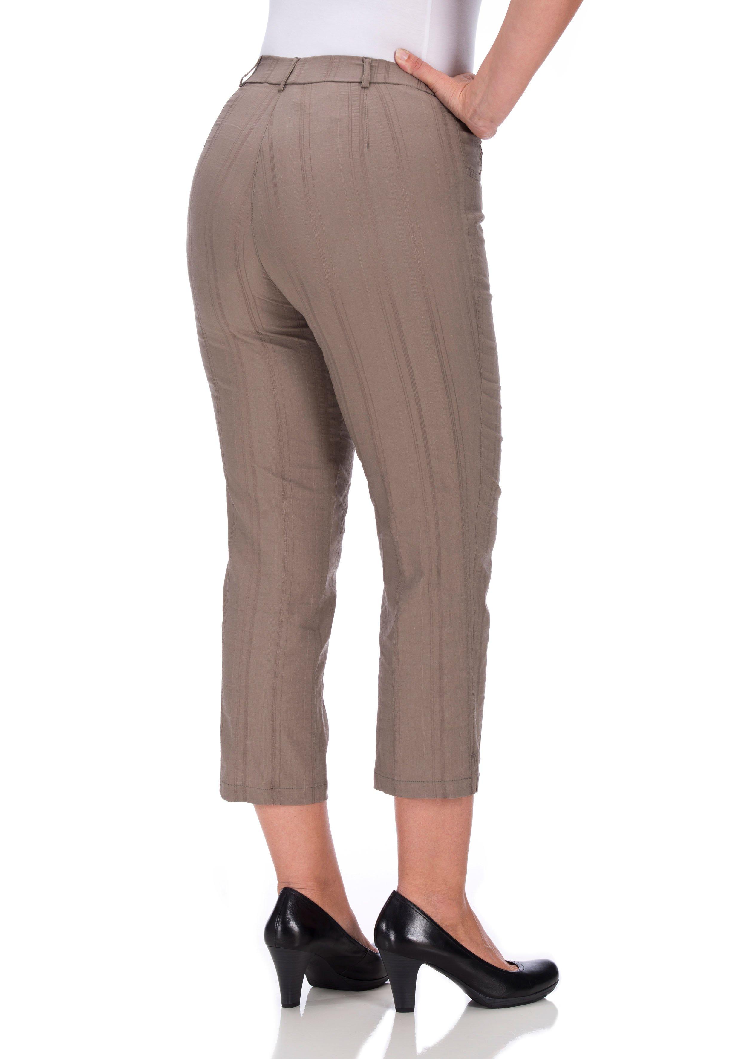 Gerade 7/8-Hose mit Komfortbund, bügelfreie Qualität
