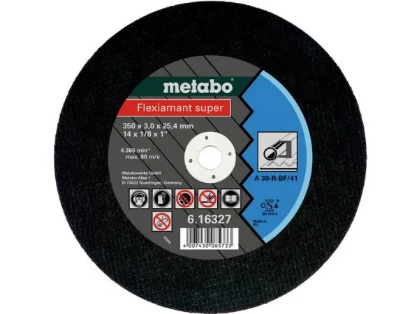 Metabo 616339000, Skæreskive, Fladcenter, Stål, Metabo, 2,54 cm, 35 cm