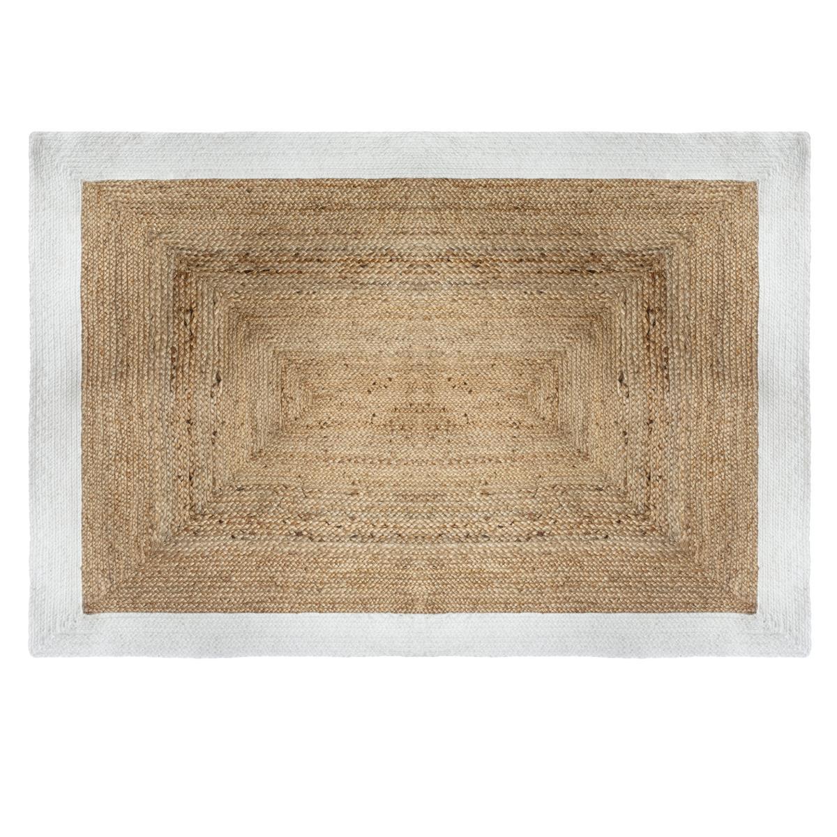 TAPIS JUTE BORD BLANC D.120X170CM