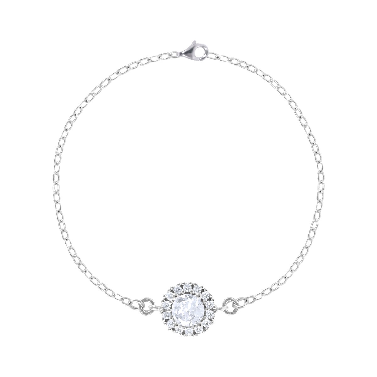 Bracelet en argent 925 rhodié avec oxydes de zirconium