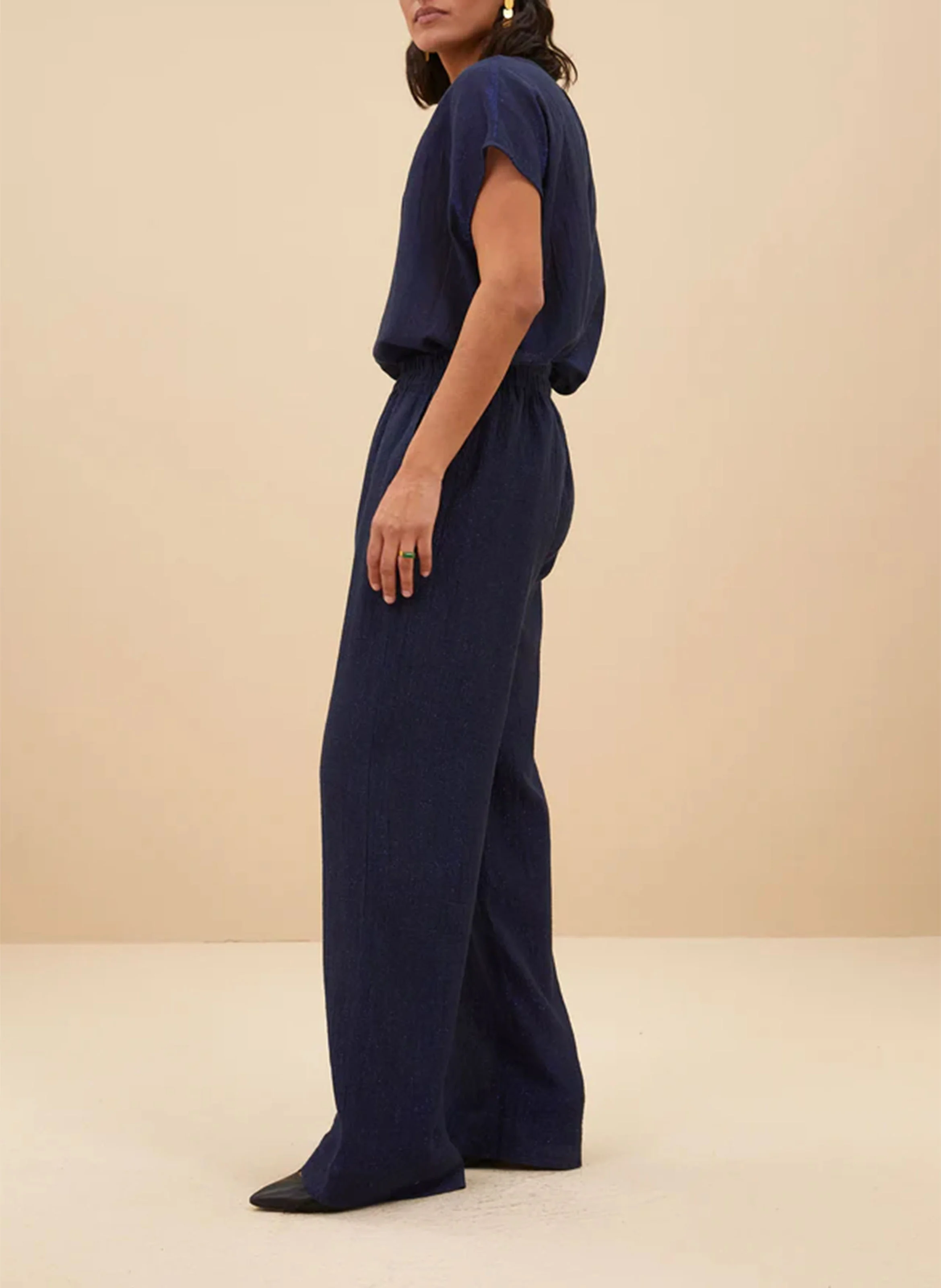 AMIE - Pantalon large fluide | Bleu