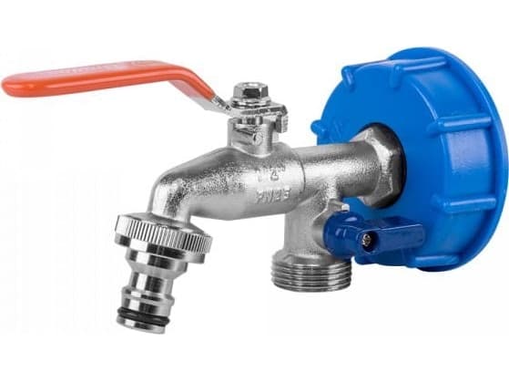 Bradas - IBC mutter S60x6, kran med uttak for 2 x GZ 3/4` + 2 nipler IBCS60-KK0512 BRADAS