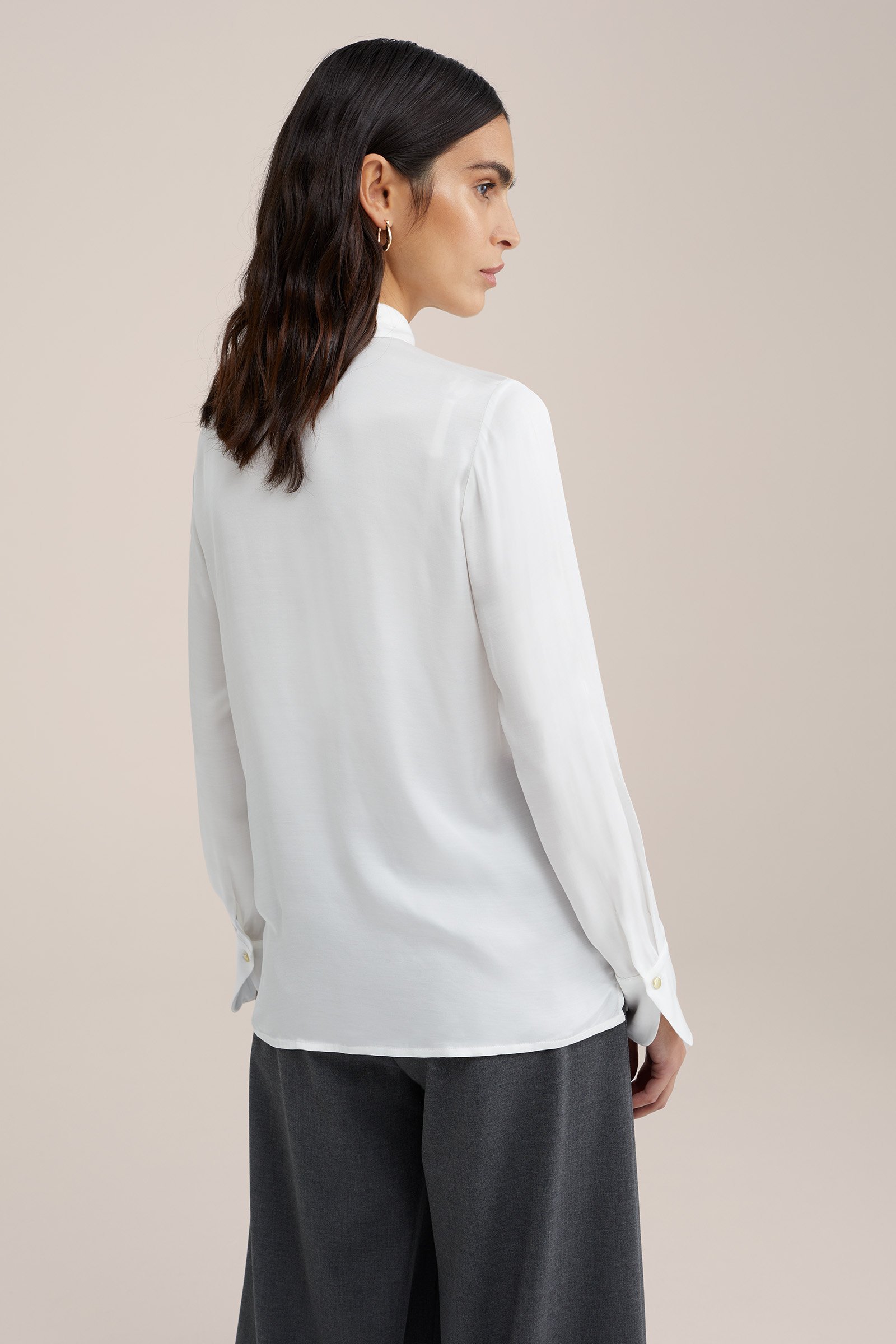 blouse met zijdelook WE Studio Wit