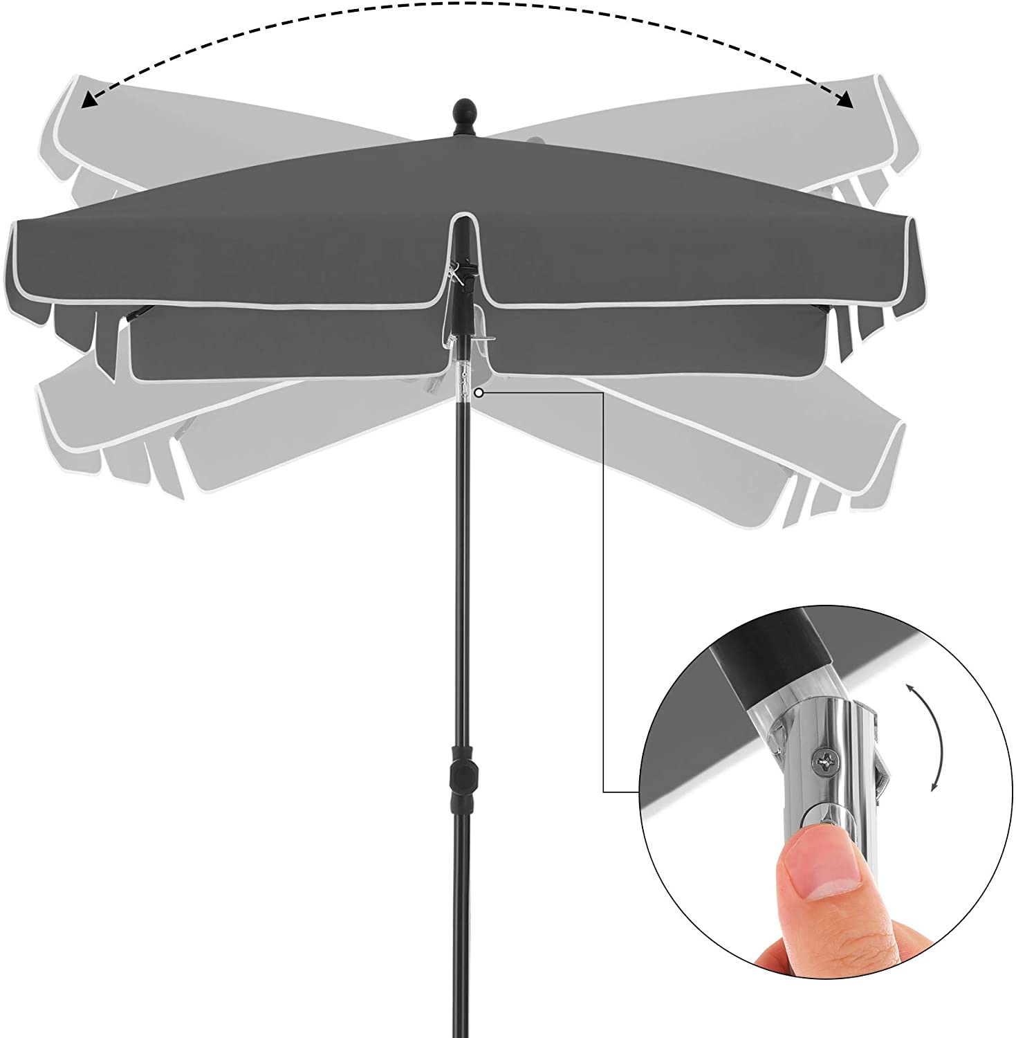 ACAZA Stokparasol Grijs