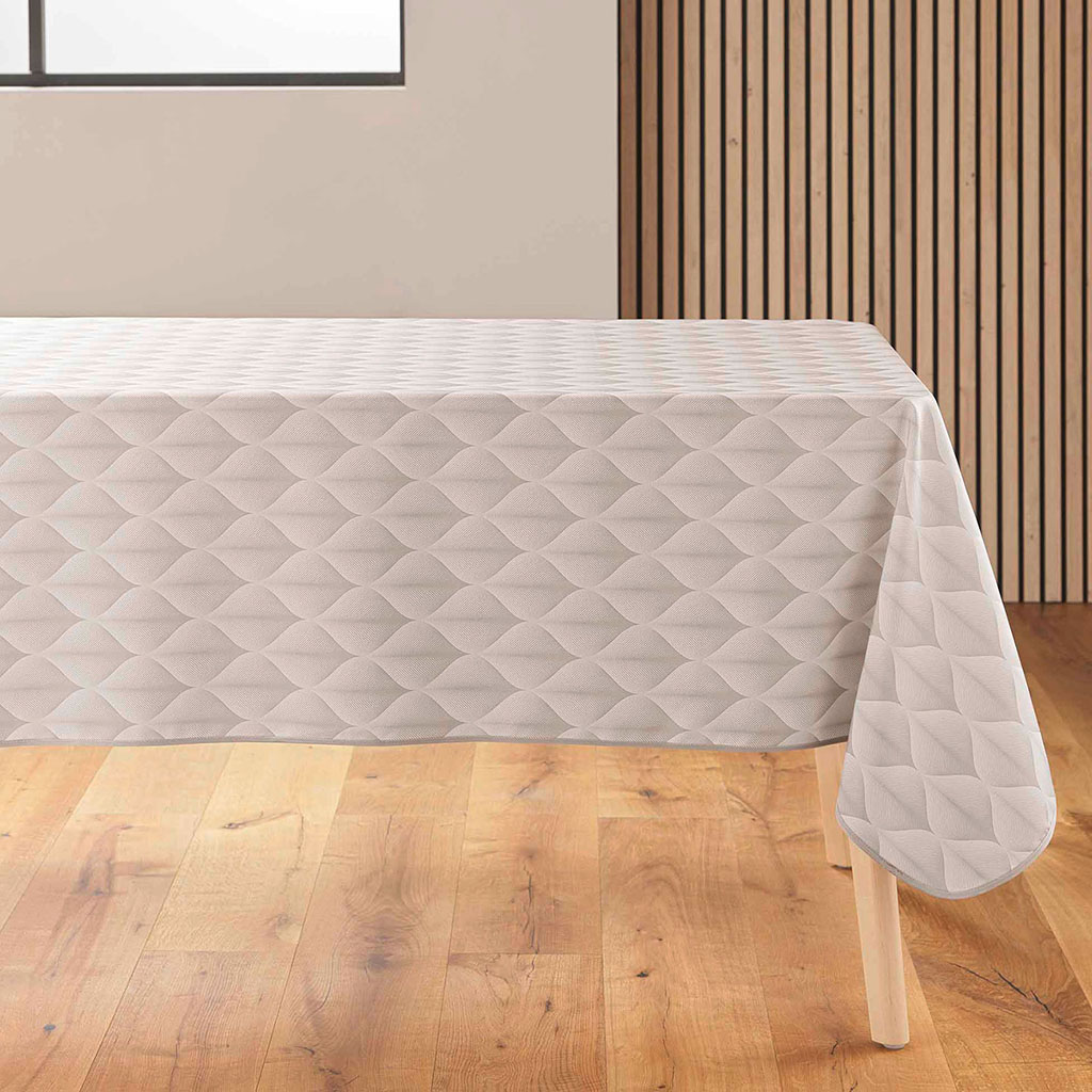 Nappe rectangulaire polyester KALINI naturelle 150x240cm