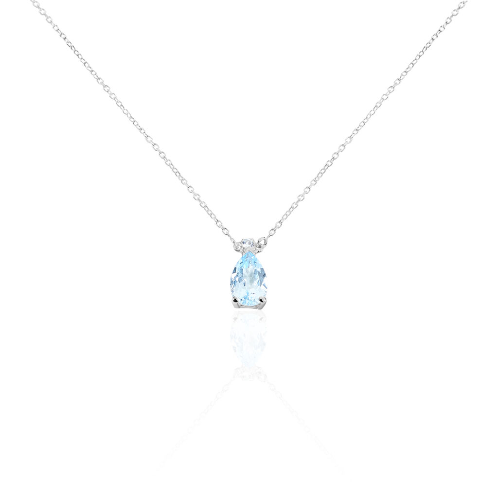Collier Yrene Or Blanc Topaze