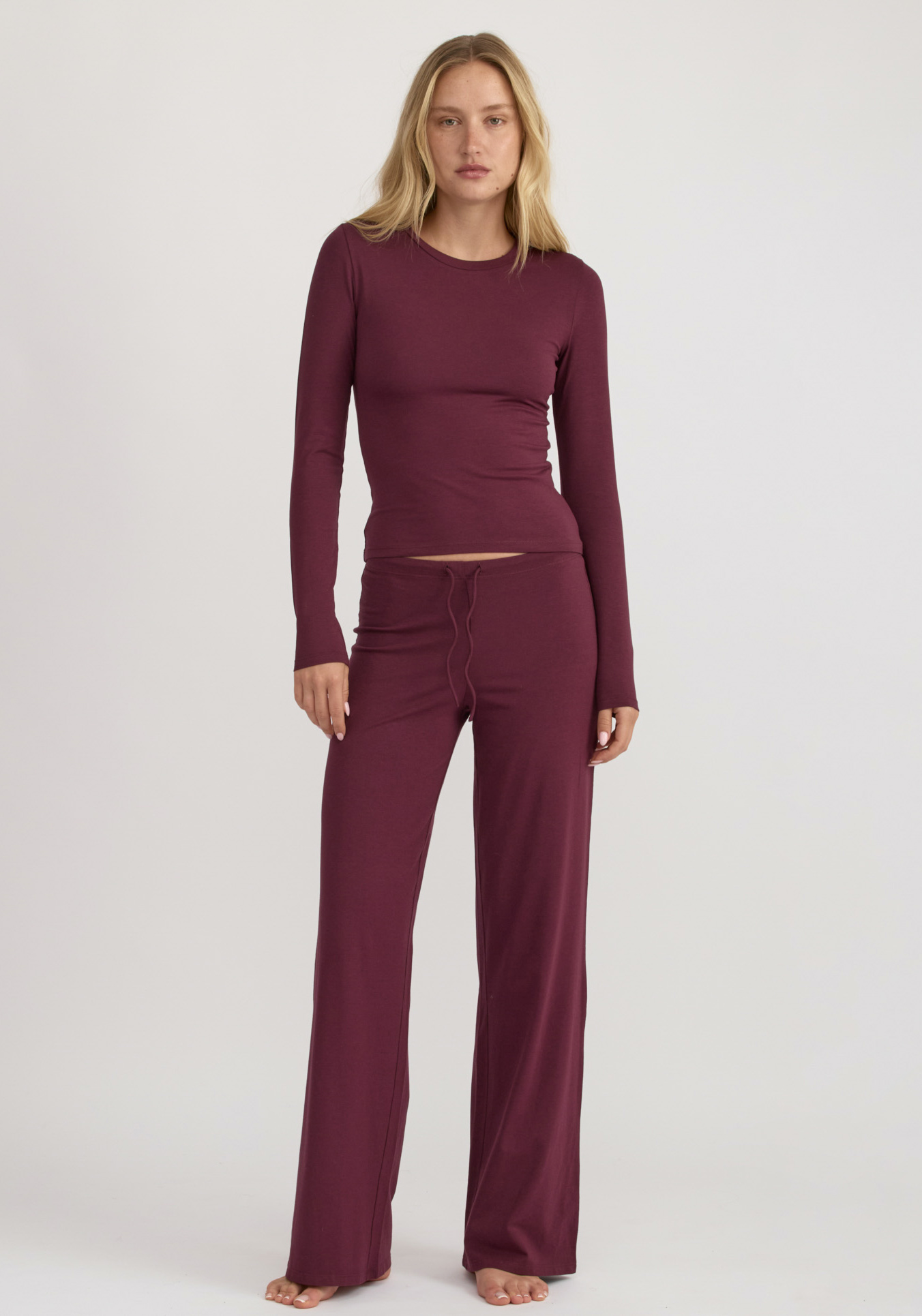 Organic Basics Hose Everyday Straight leg Pants Plum