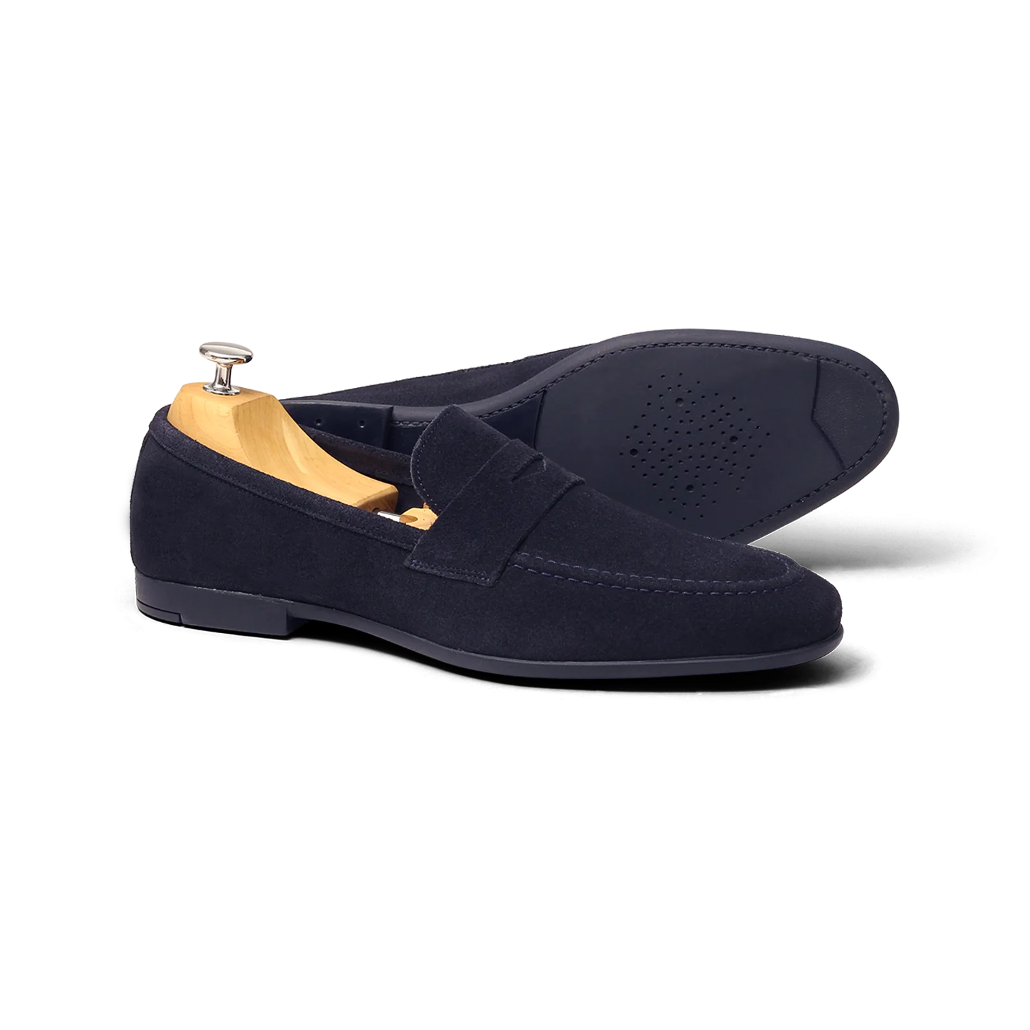 Marty-Mocassin en veau velours marine