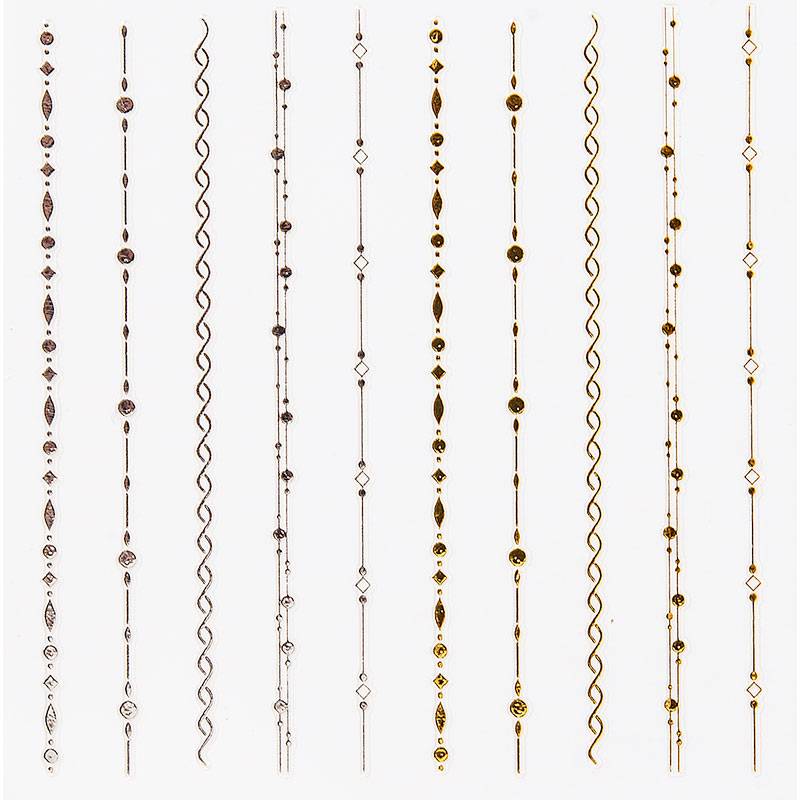 Décors adhésifs pour ongles Bijoux dorés