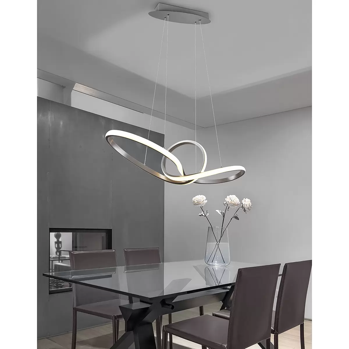 LED-Pendelleuchte Sansa Silber