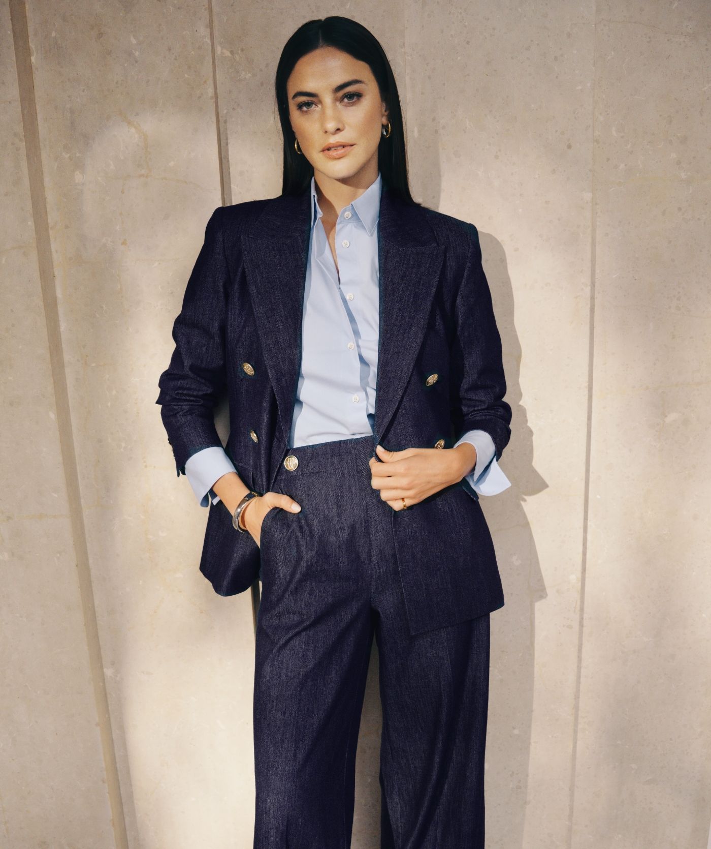 JV-BLUEBELL fitted blazer  - dark blue chambray