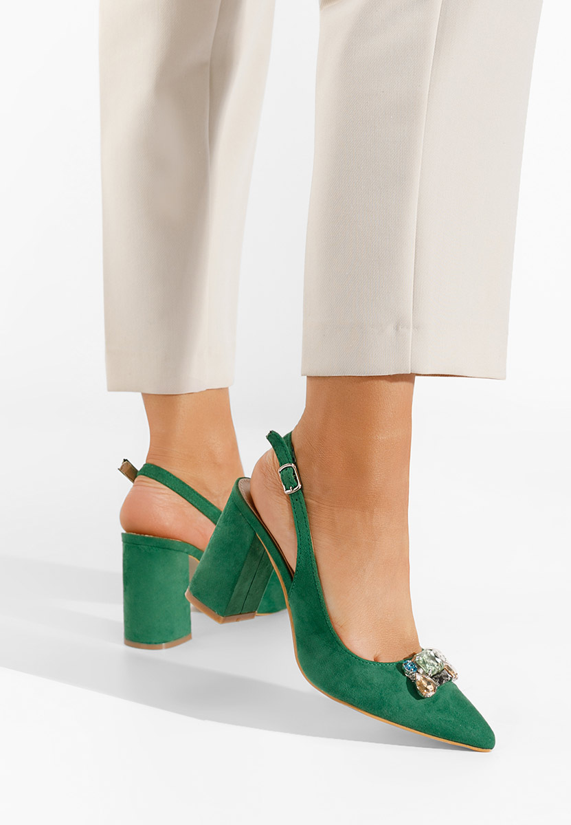 Chaussures slingback vert Rossana